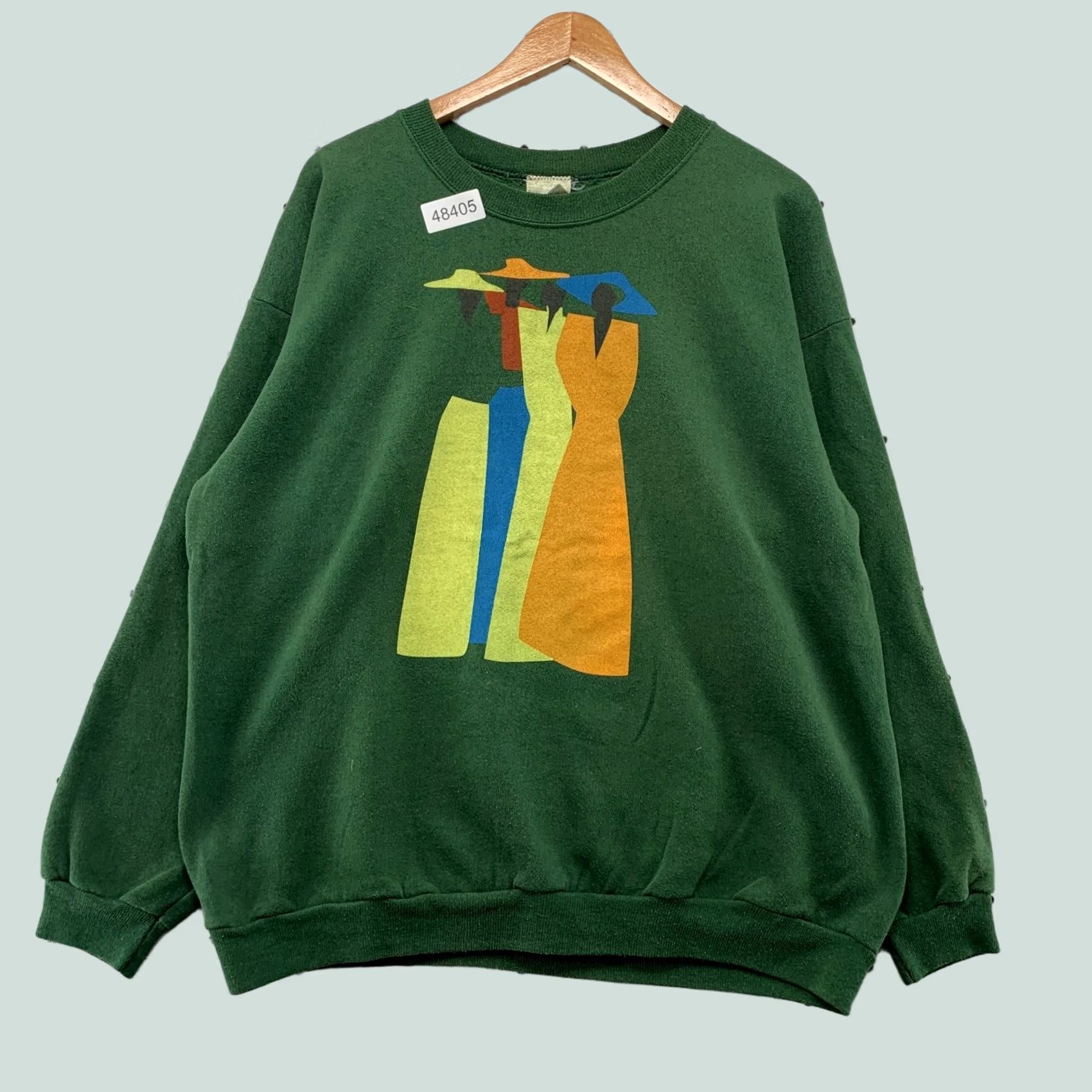 Saint James Vintage Waiting To Exhale Sweatshirt Mens XL Green Saint James Tchokola USA Size US XL / EU 56 / 4 - 1 Thumbnail