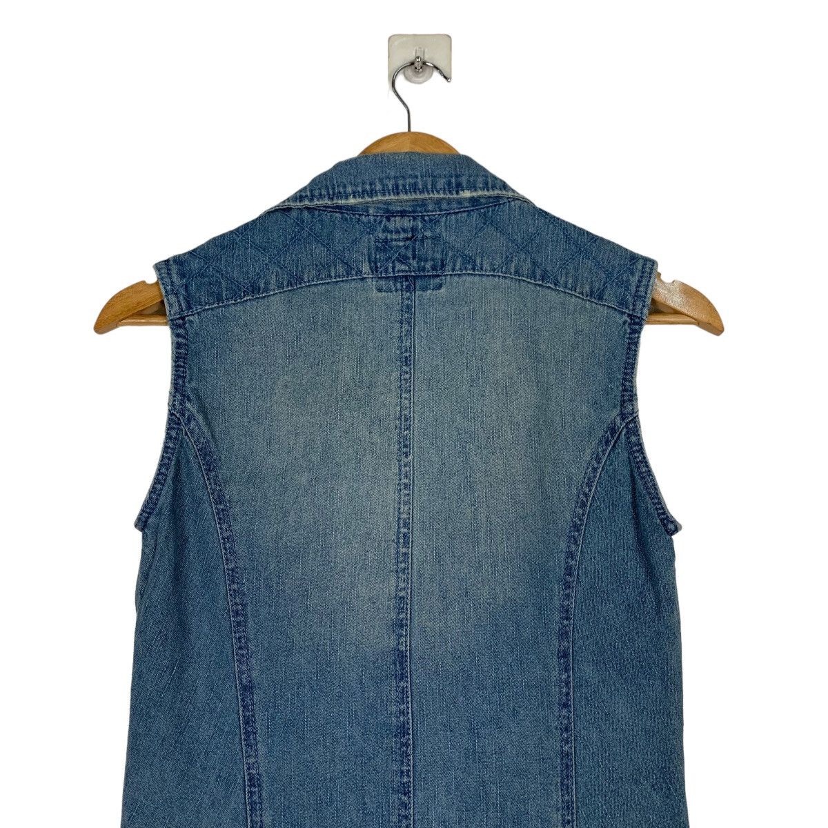 Japanese Brand GLAD NEWS Studded Double Collar Denim Vest #1092-C50 Size XS / US 0-2 / IT 36-38 - 8 Thumbnail