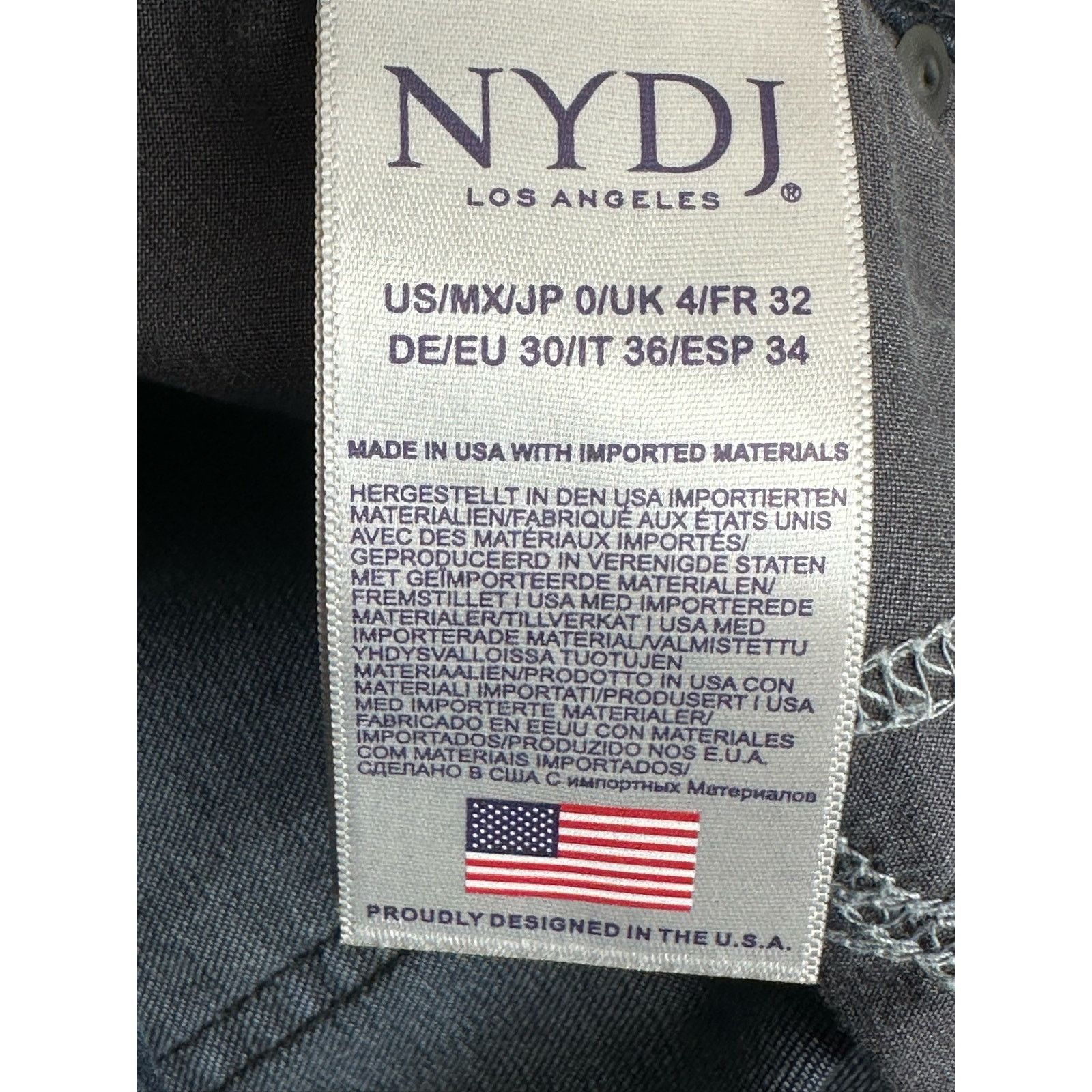NYDJ NYDJ Blue Marilyn Straight side studs detail jeans size 0 Size 28" / US 6 / IT 42 - 5 Thumbnail