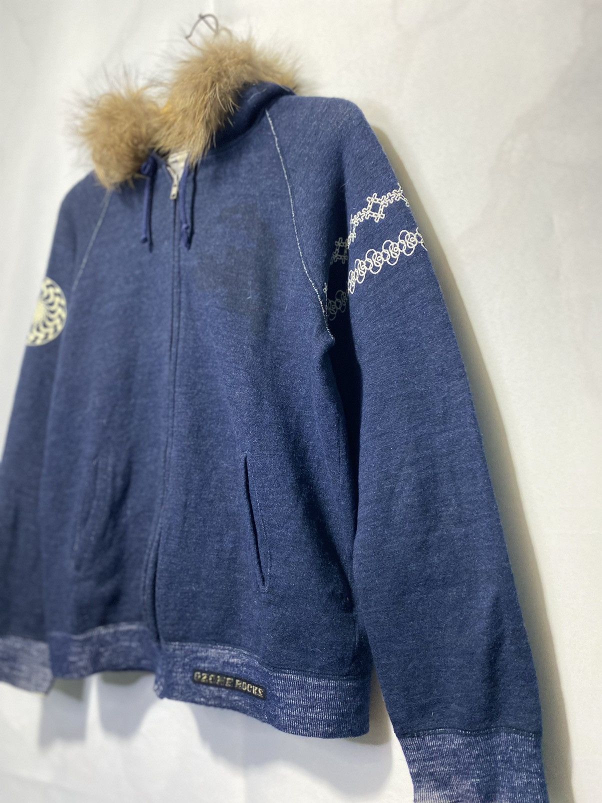 Japanese Brand Ozone Rocks indigo blue fur hoodie Size US M / EU 48-50 / 2 - 4 Thumbnail