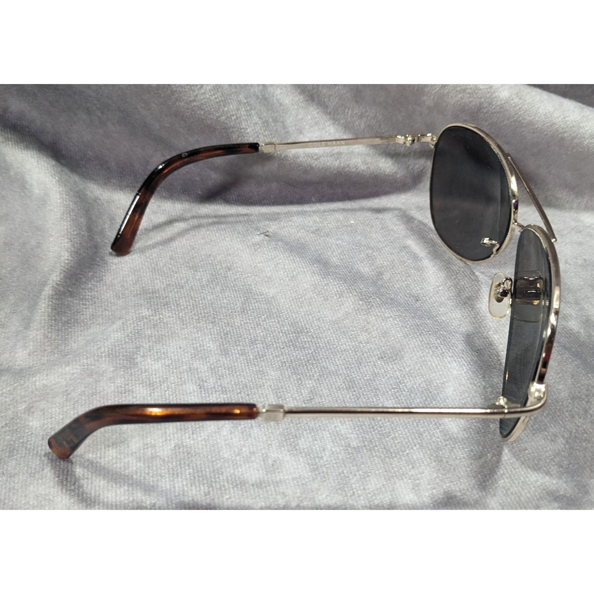 Cole Haan Cole Haan C669 Silver Tone And Tortoise Blue Mirror Aviator Size ONE SIZE - 3 Thumbnail