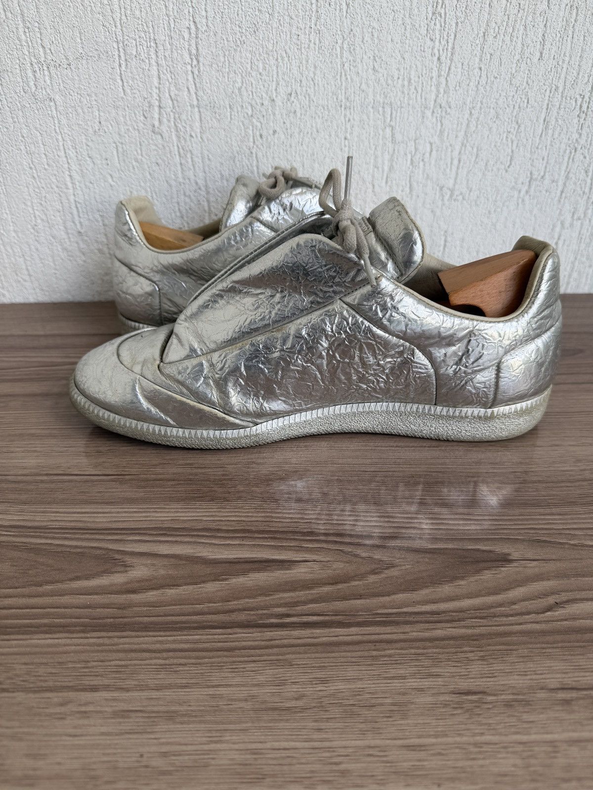 Maison Margiela crinkled metallic silver Future low Size US 11.5 / EU 44-45 - 11 Thumbnail