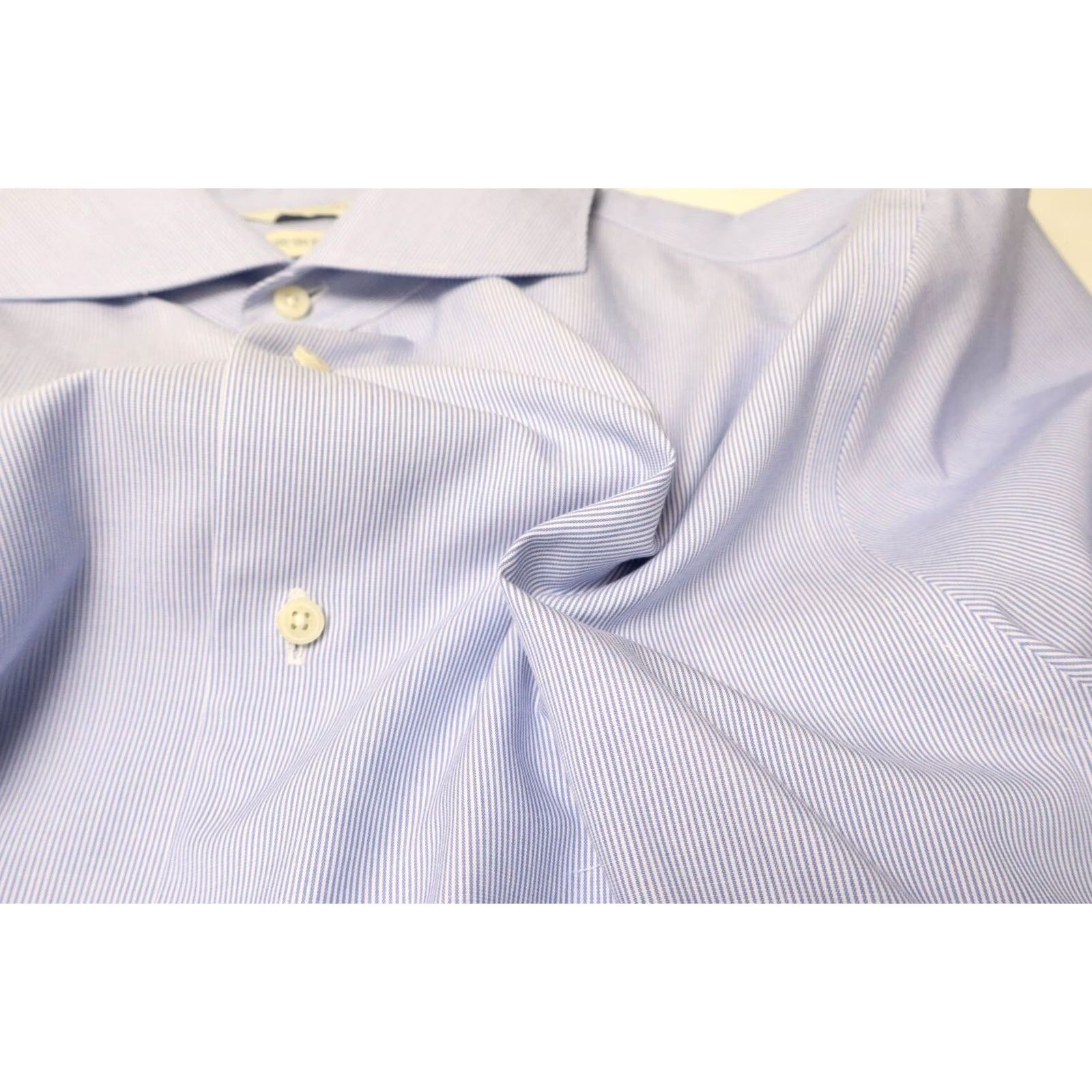Suitsupply Suitsupply Dress Shirt Men Extra Slim Pinstripe Blue 40/15 3/4 Dress Shirt Size 40R - 6 Thumbnail
