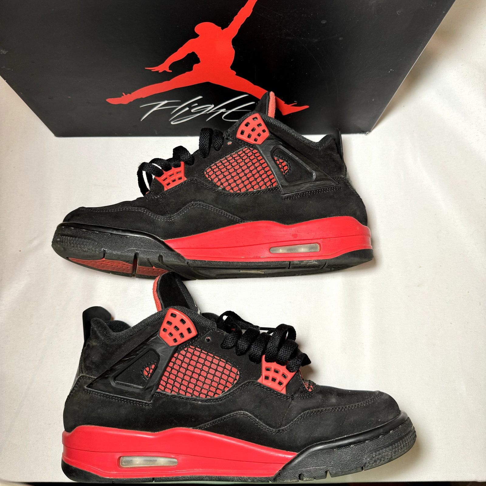 Jordan Brand × Nike Size 9.5 - Nike Air Jordan 4 Retro Red Thunder Men's Shoes Size US 9.5 / EU 42-43 - 3 Thumbnail