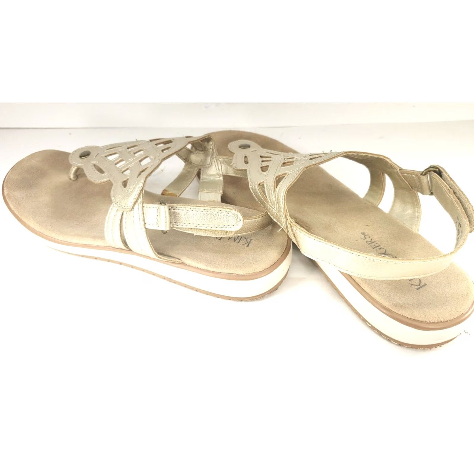 Vintage Kim Rogers Tessy Slingback Flat Sandals Women's 8.5M Light Gold Size US 9 / IT 39 - 4 Thumbnail