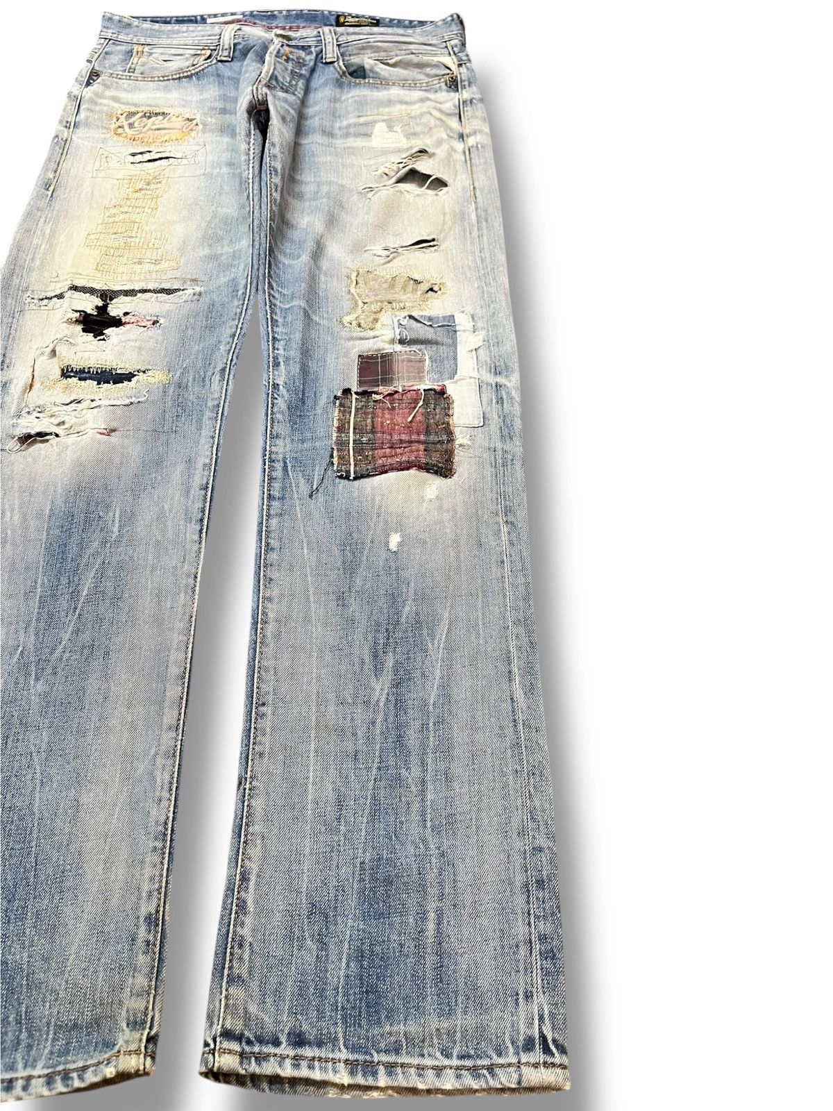 Replay Vintage Replay Newdoc Ripped Patches Distressed Denim Size US 33 - 4 Thumbnail