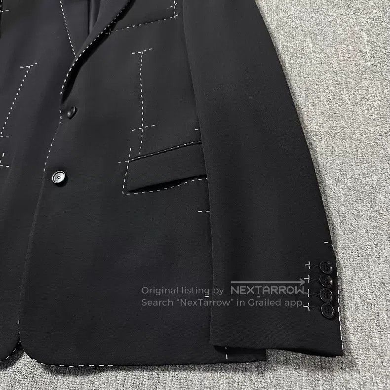 Dior Dior Contrast Stitching Embroidered Wool Suit Jacket Size US M / EU 48-50 / 2 - 2 Thumbnail