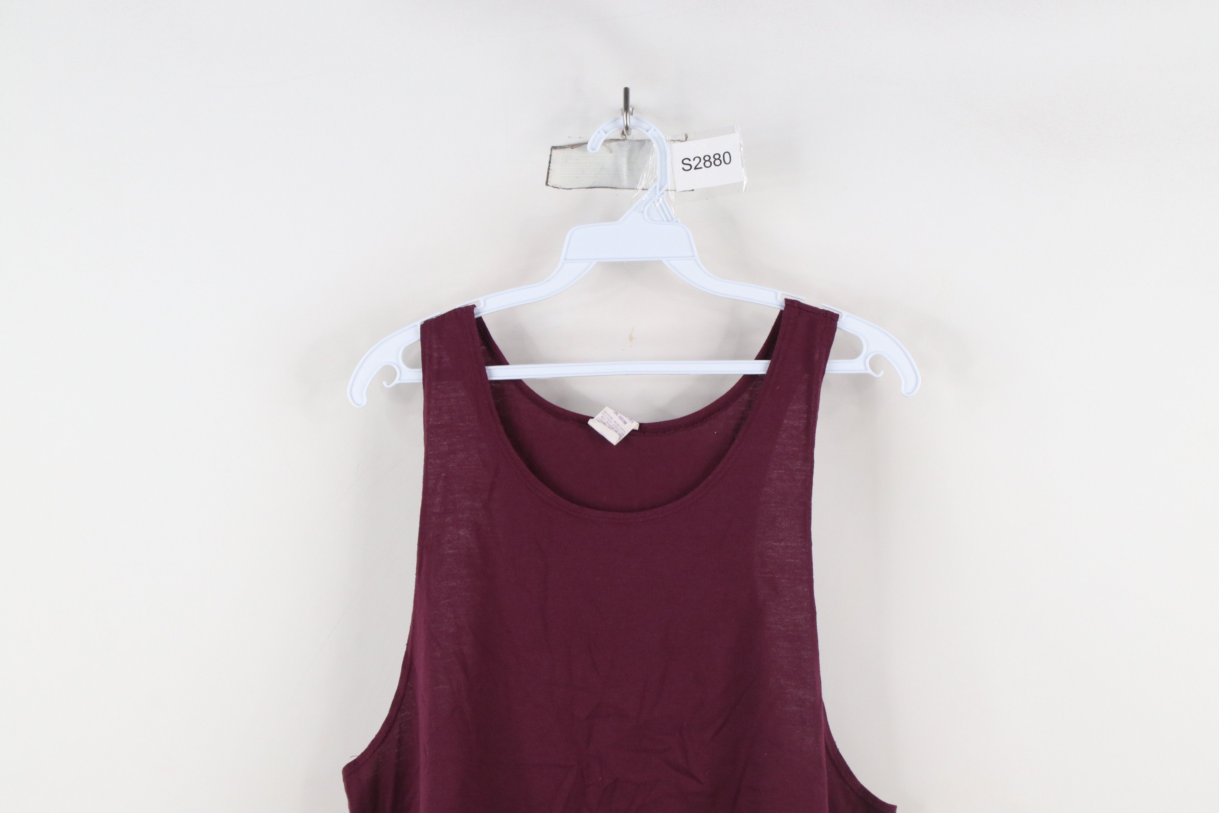 Vintage Vintage 90s Streetwear Blank Tank Top T-Shirt Purple USA Size L / US 10 / IT 46 - 2 Thumbnail