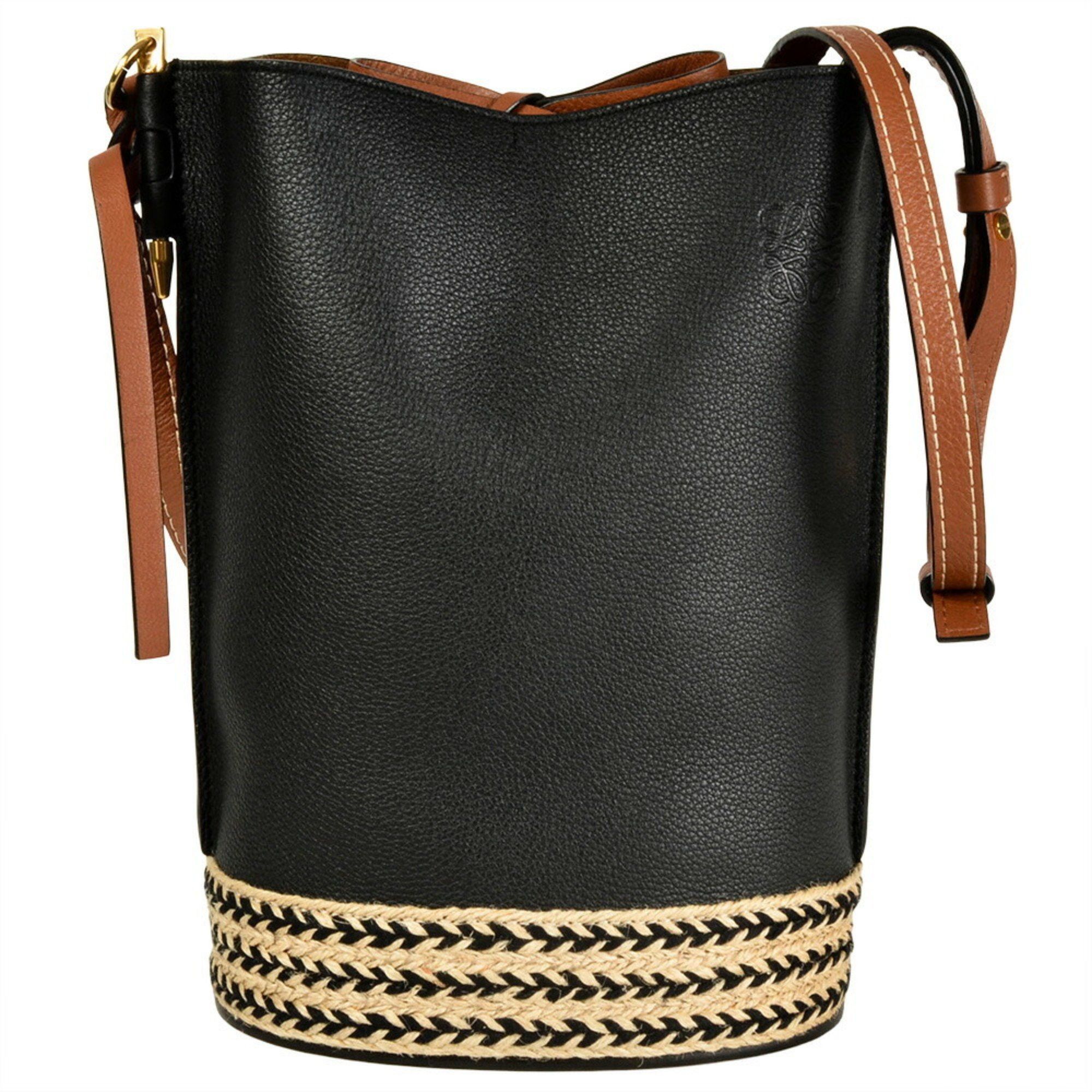Loewe LOEWE Gate Bucket Shoulder Bag Leather Black Size ONE SIZE - 1 Thumbnail