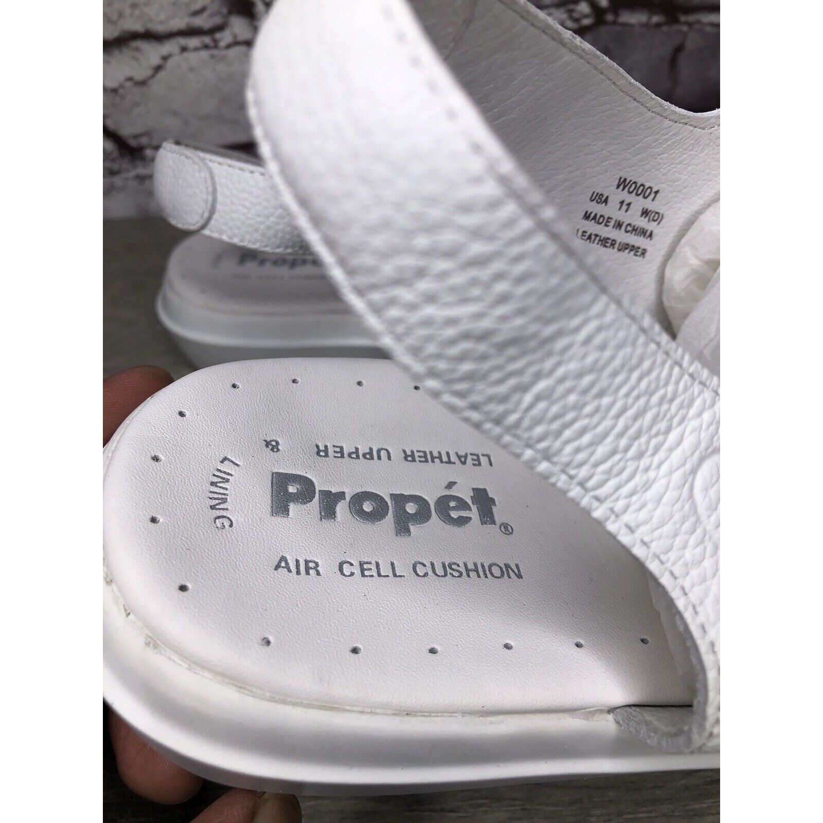 Other Propet Cell Cushion White Leather Triple Strap Wedge Sandals Size US 11 / IT 41 - 7 Thumbnail