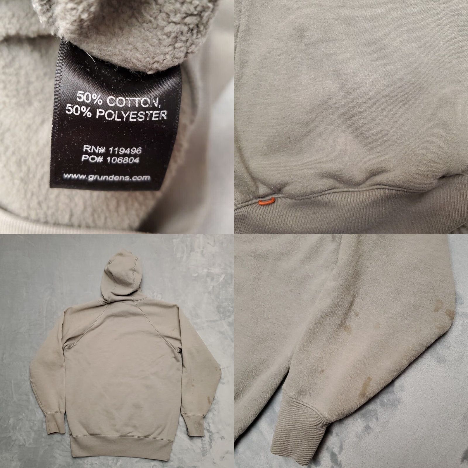 Vintage VINTAGE Grundens Hoodie Mens S Tan Heavyweight Hooded Cotton Blend Fishing Sweatshirt Size US S / EU 44-46 / 1 - 8 Thumbnail