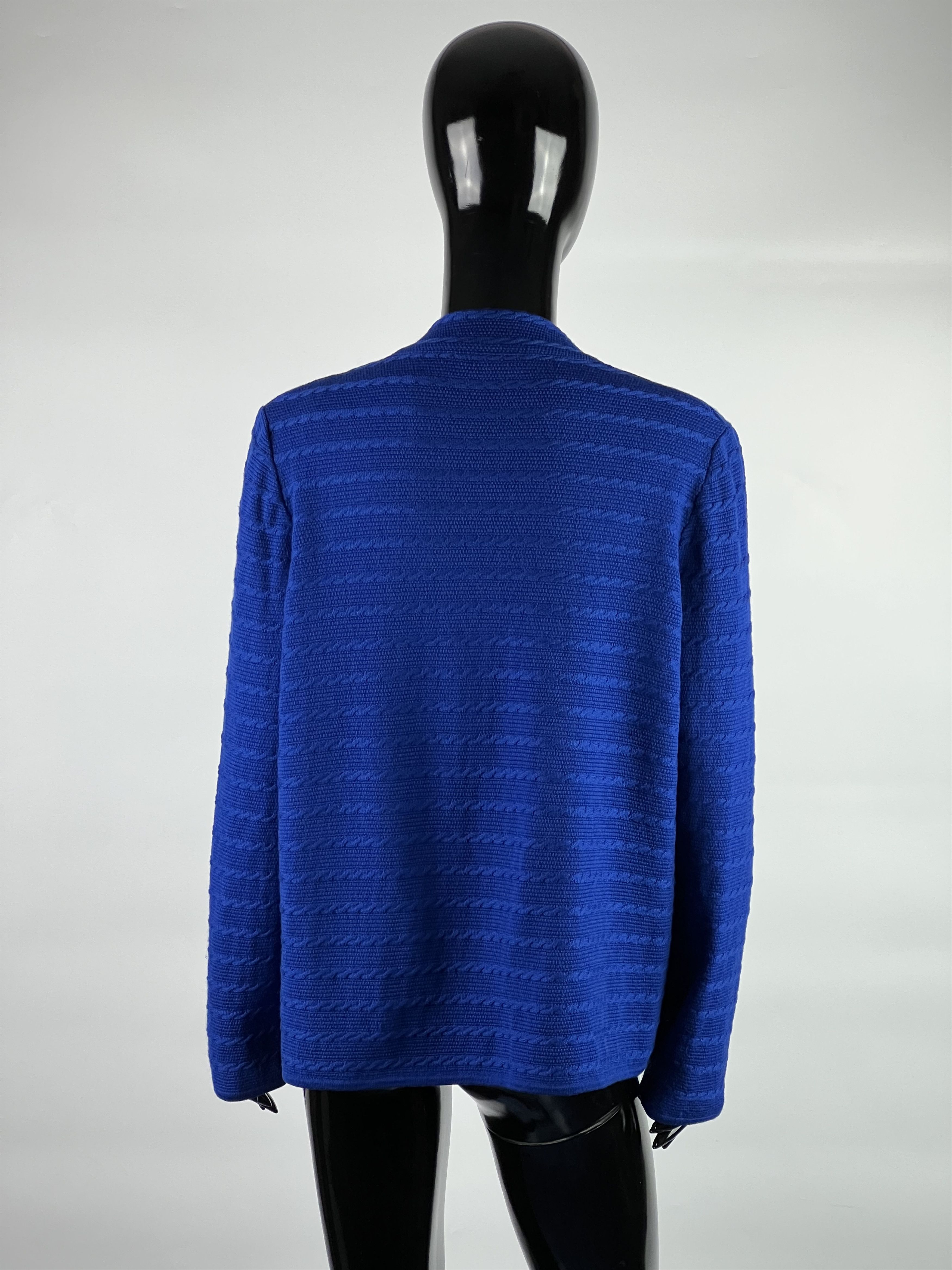 Other Luisa Spagnoli Blue 100% Wool Cardigan Size XL Size XL / US 12-14 / IT 48-50 - 3 Thumbnail