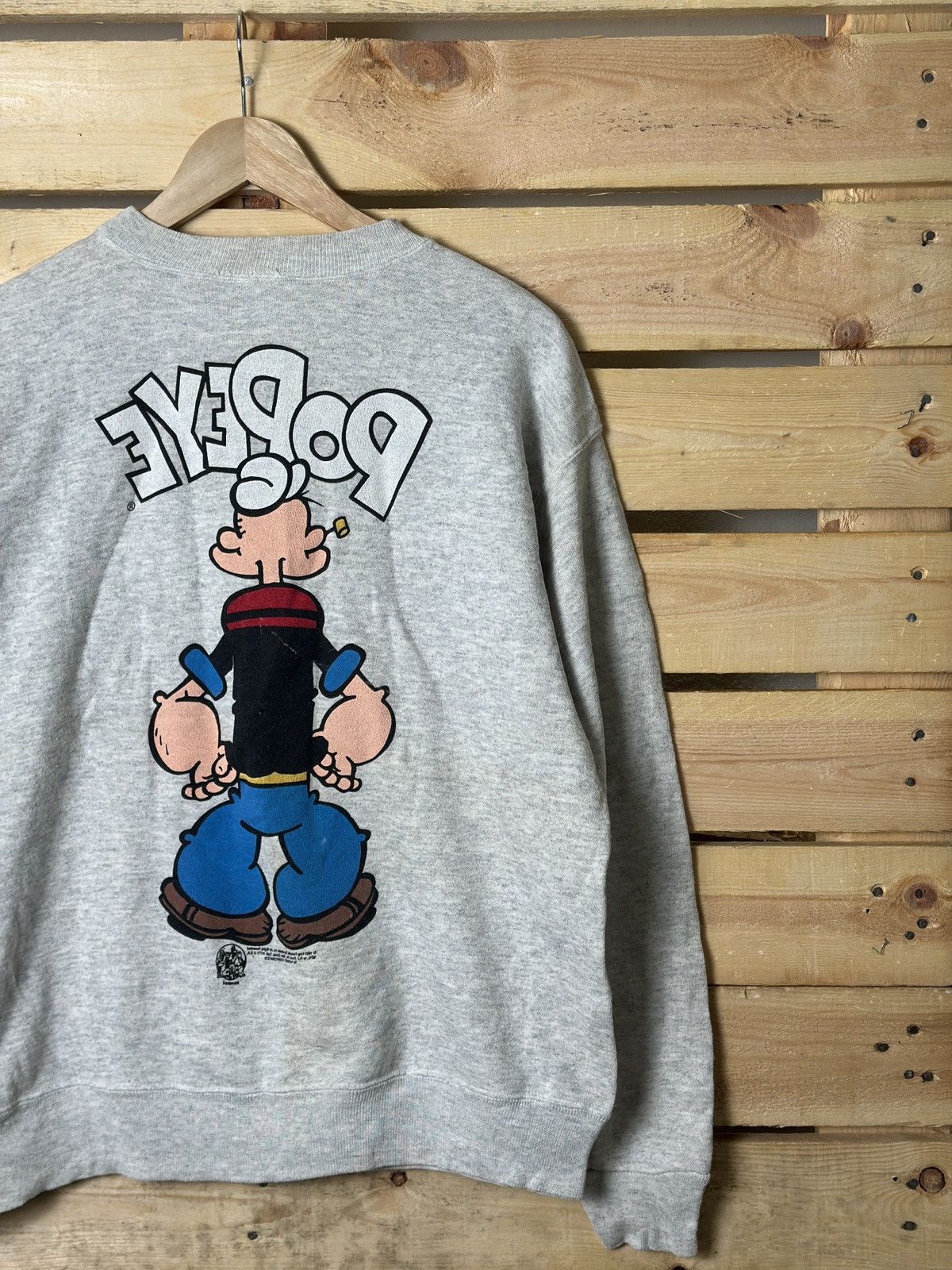 Vintage Vintage Popeye Mirror Print Sweatshirt Size US L / EU 52-54 / 3 - 7 Thumbnail