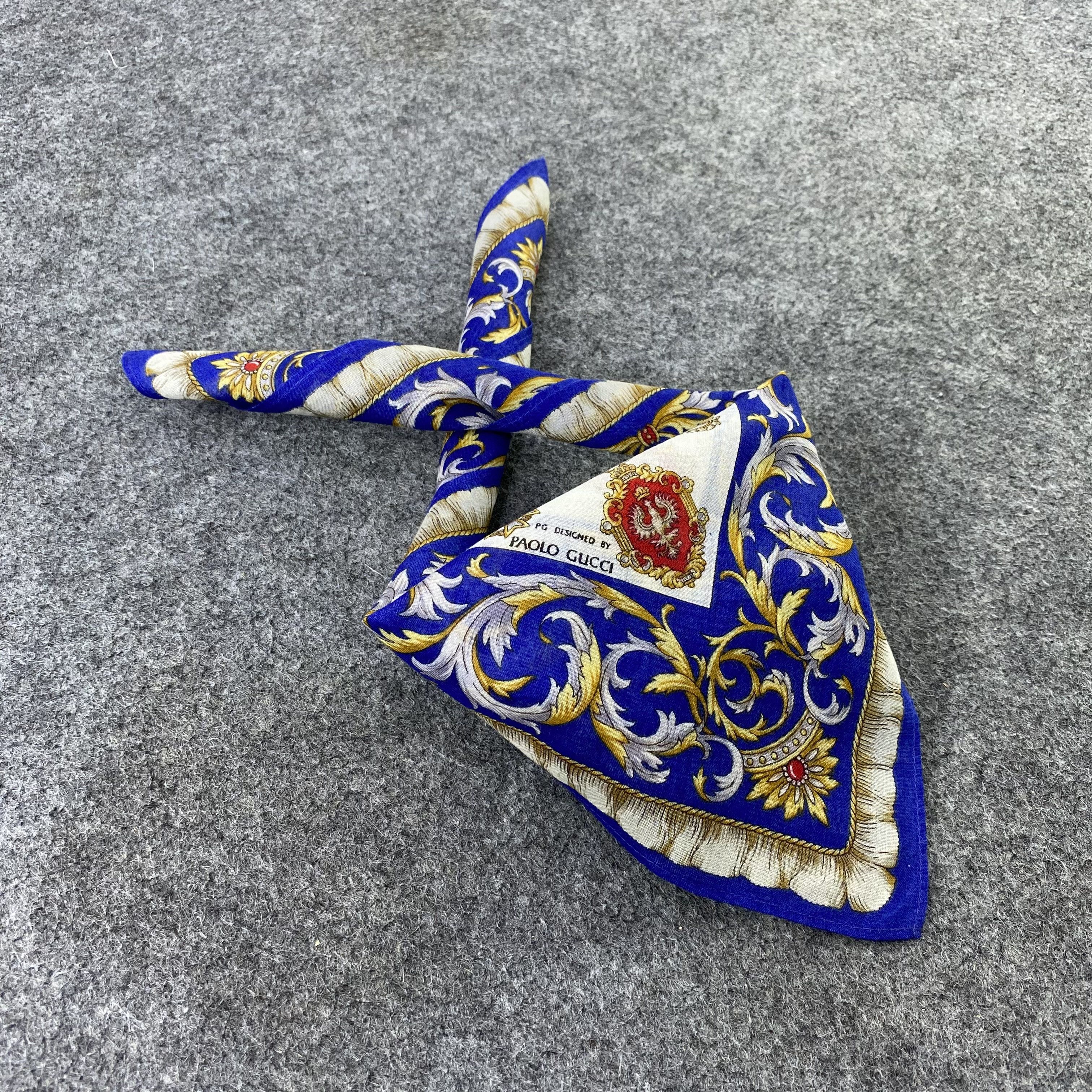 Paolo Gucci × Vintage Paolo Gucci Handkerchief / Bandana / Neckerchief-B1379 Size ONE SIZE - 1 Thumbnail