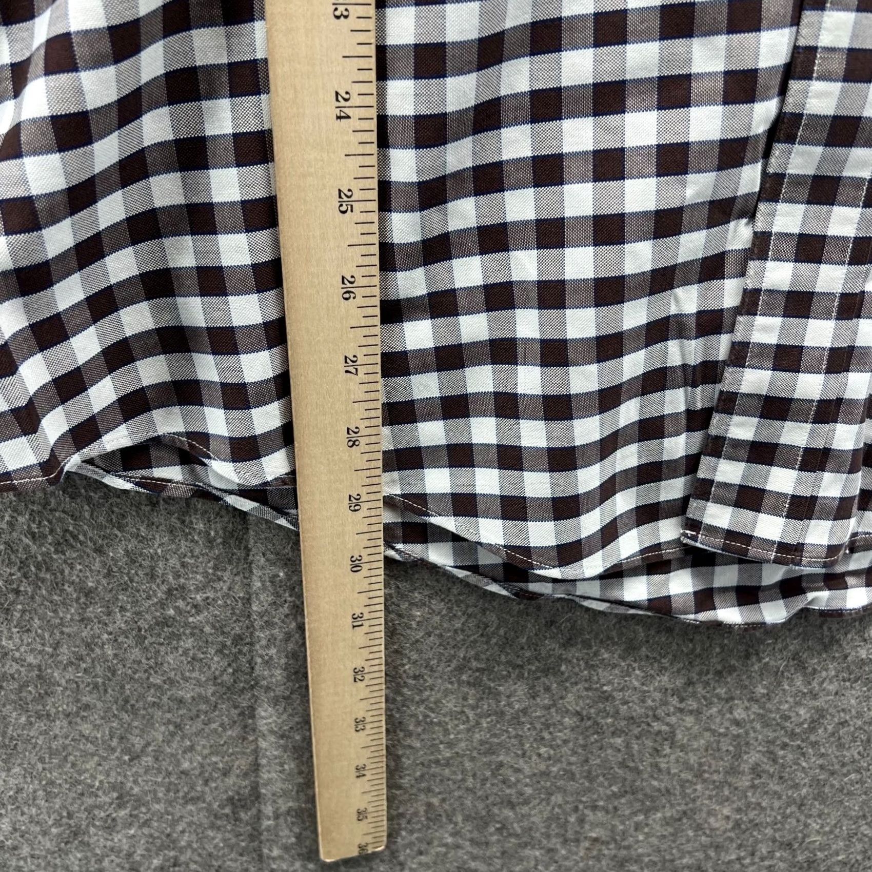 Brooks Brothers VINTAGE Brooks Brothers 1818 Shirt Mens Large Brown White Button-Down Gingham Preppy Size US L / EU 52-54 / 3 - 2 Thumbnail
