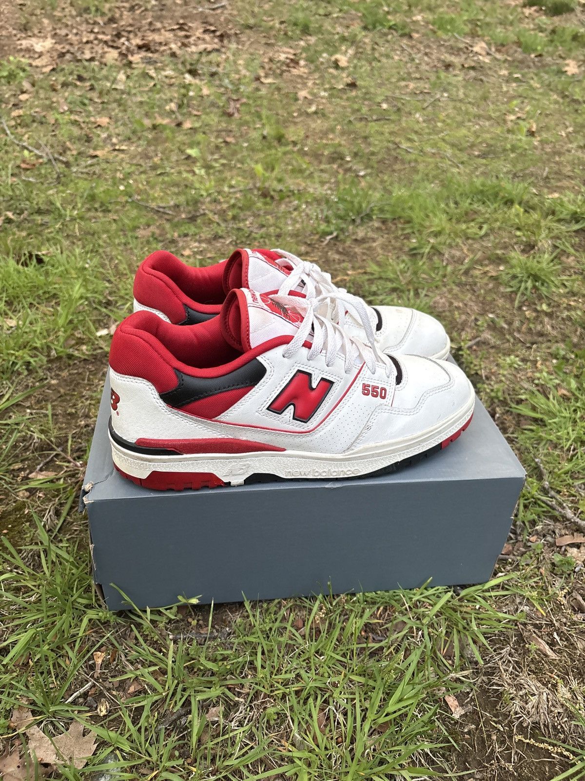 New Balance New Balance 550 White Team Red Size US 11 / EU 44 - 3 Thumbnail