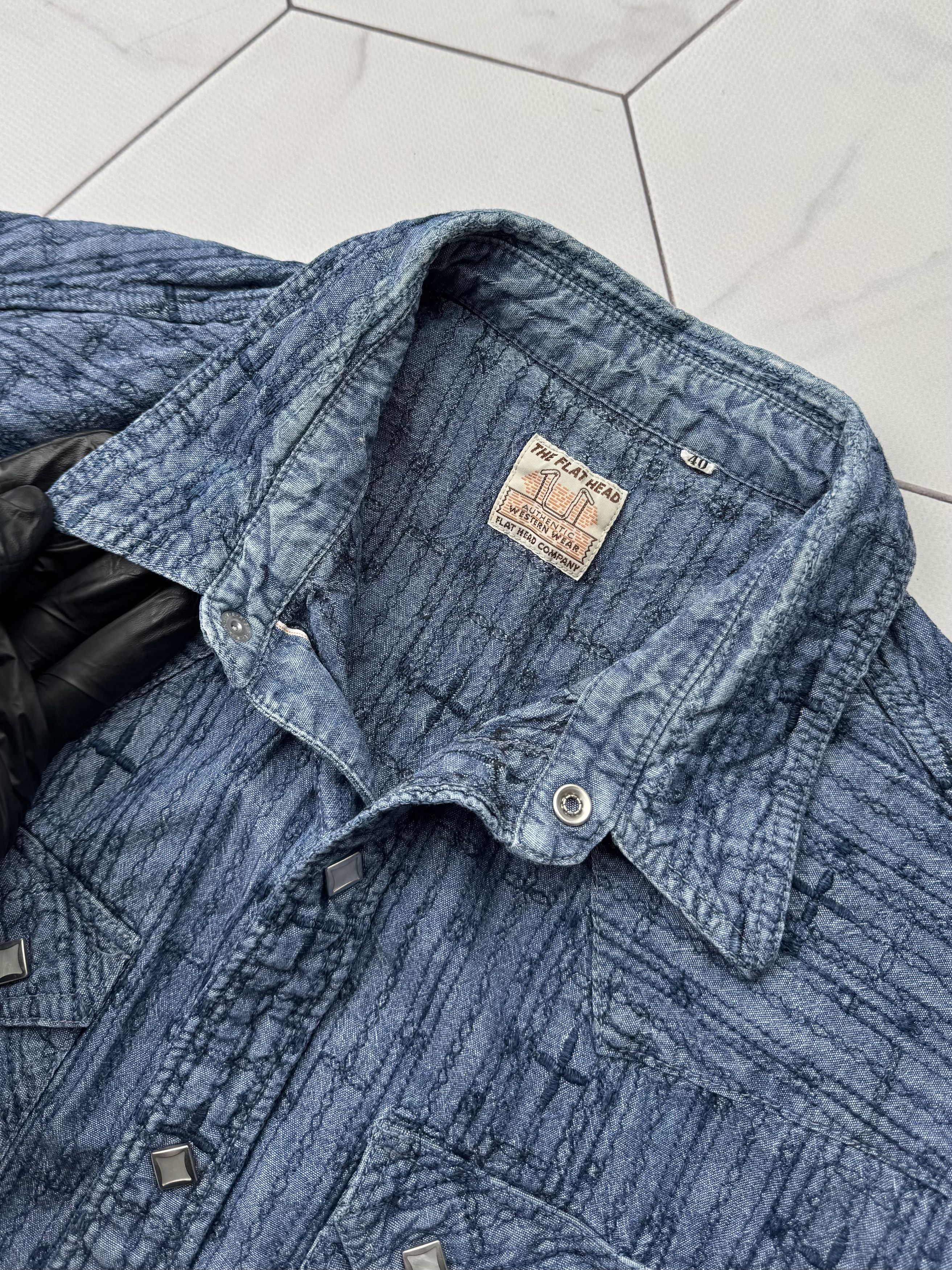 The Flat Head The Flat Head Vintage Made in Japan Denim Shirt (B266) Size US S / EU 44-46 / 1 - 13 Thumbnail