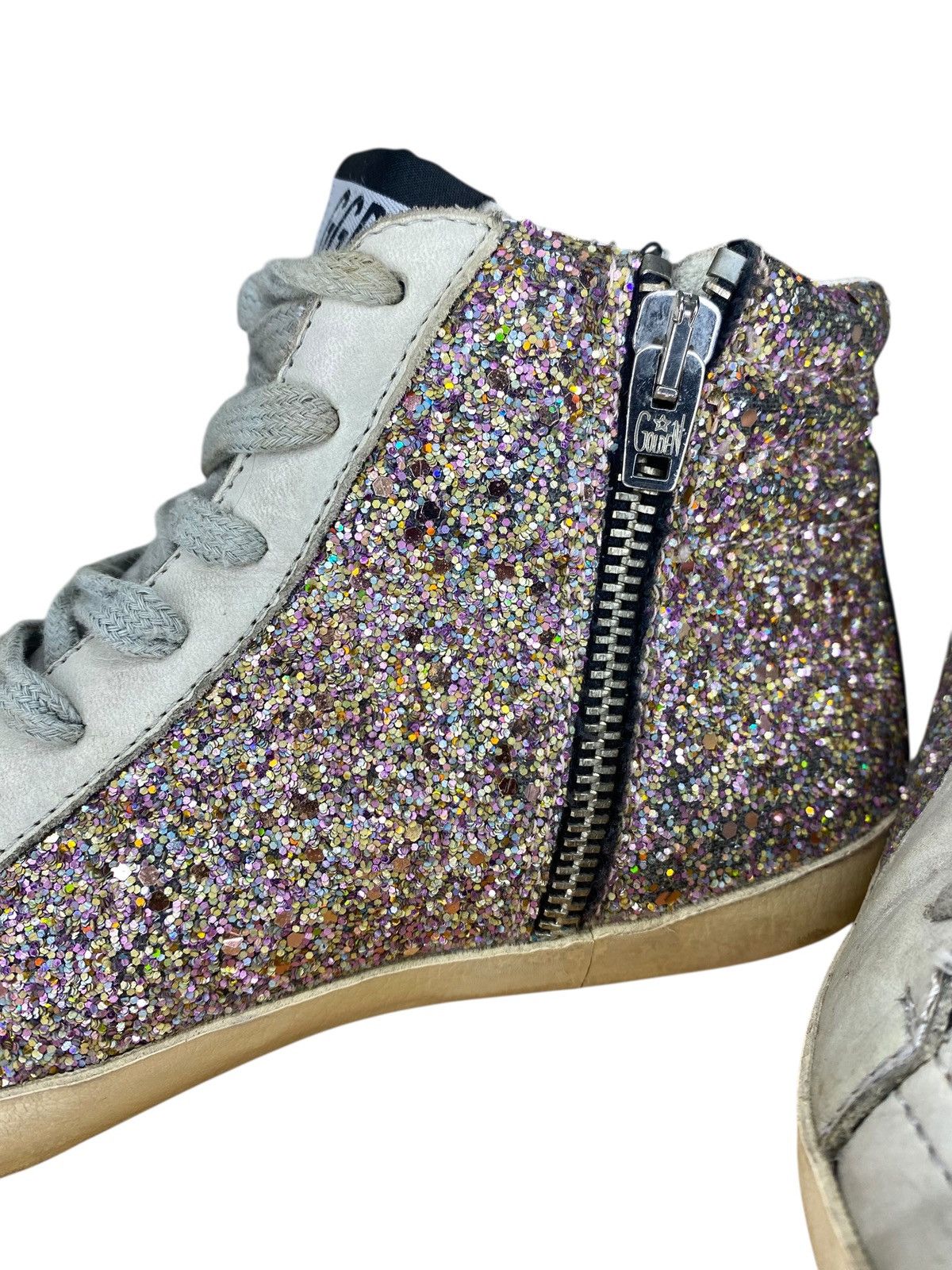 Golden Goose High-top sneakers in leather and sequins Size US 5 / IT 35 - 7 Thumbnail
