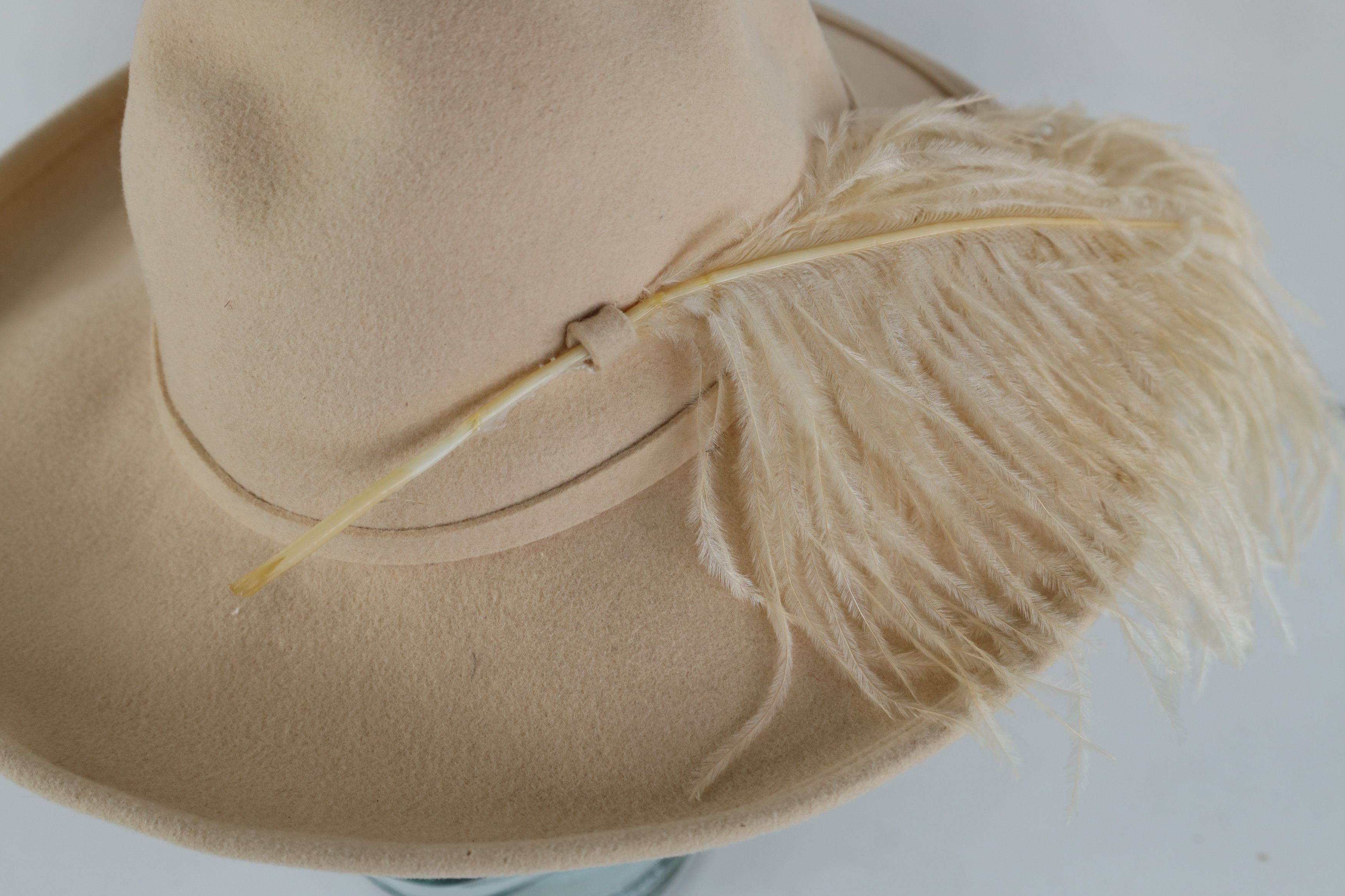 Vintage Vintage 60s Streetwear Wool Felt Ostrich Plume Feather Hat Size ONE SIZE - 5 Thumbnail