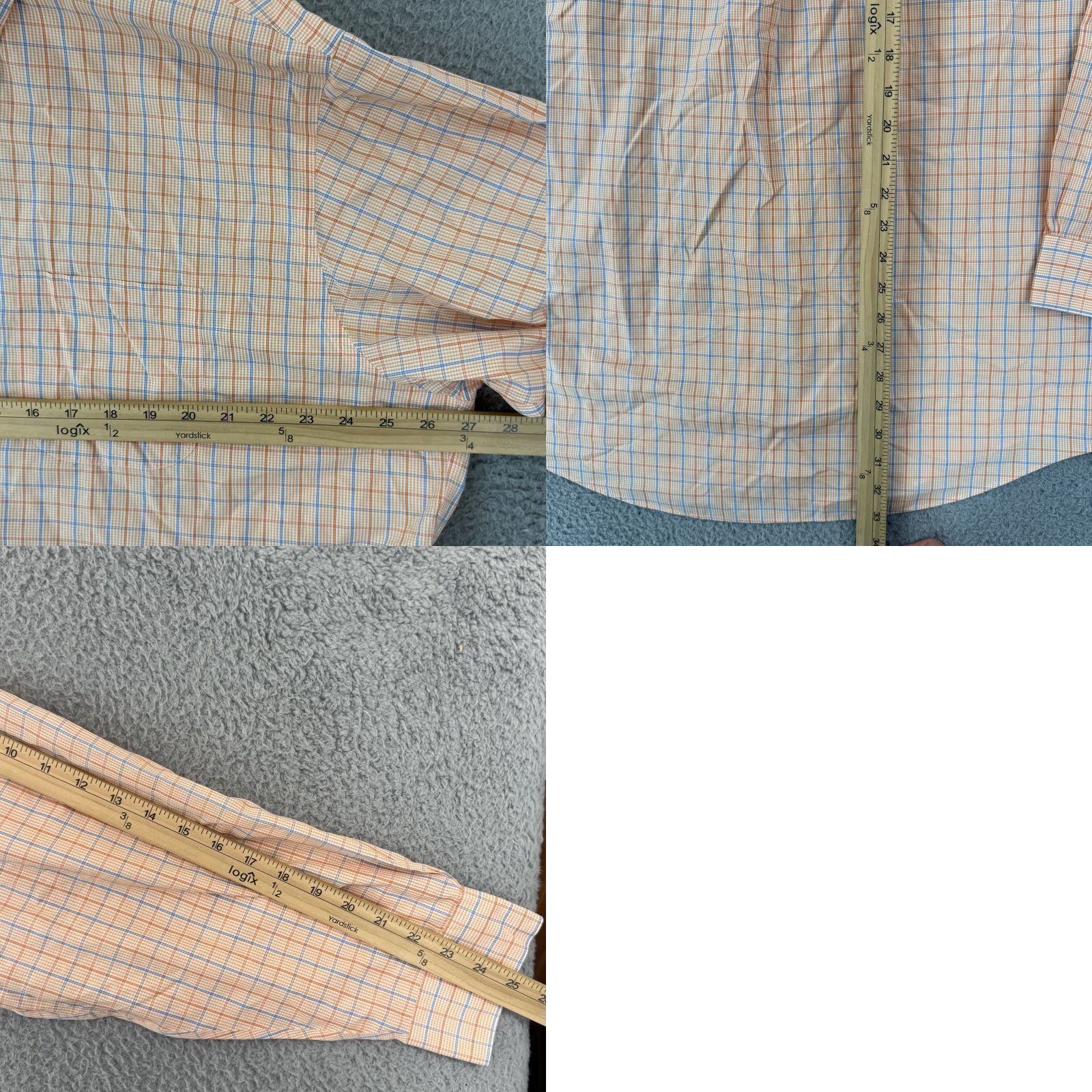 Brooks Brothers Brooks Brothers Shirt Mens 2XL Orange Check Long Sleeve Dress Shirt Size US XXL / EU 58 / 5 - 8 Thumbnail