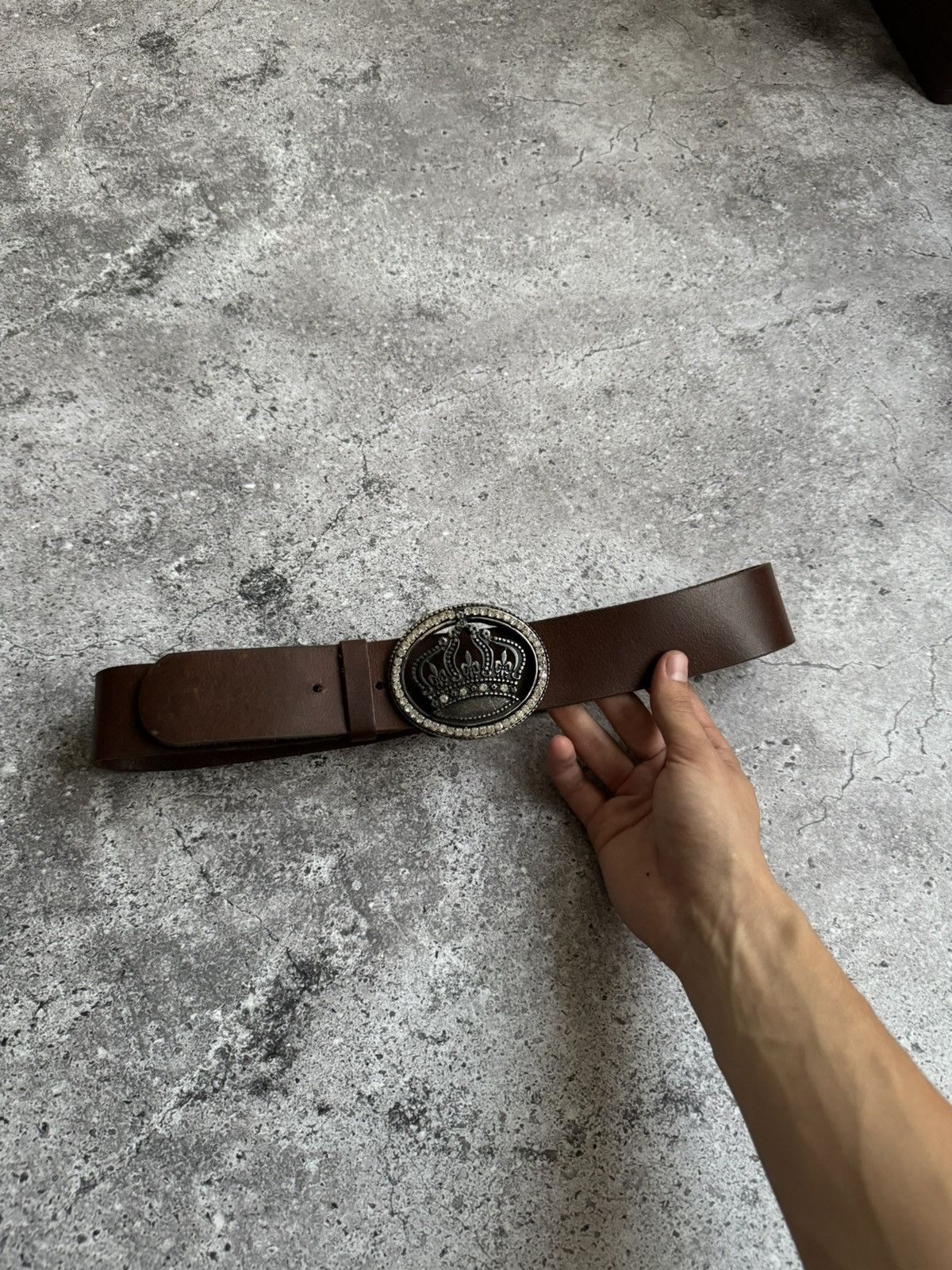 Vintage Vintage Y2K Crown leather avant garde belt Size ONE SIZE - 4 Thumbnail