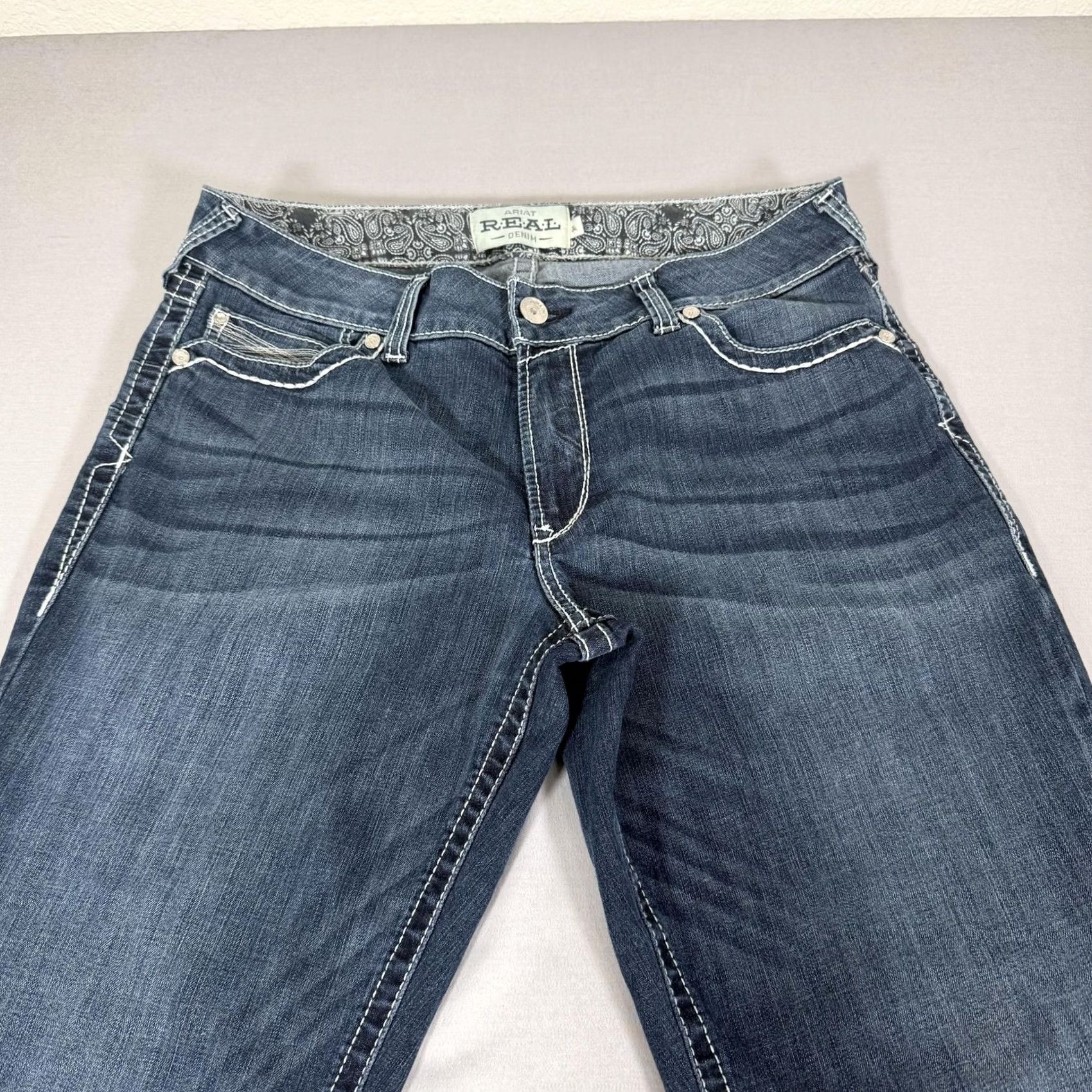 Ariat Ariat Jeans Womens 34L Blue Mid Rise Straight Fit Stretch Denim Pants Work Size 24" / US 00 / IT 34 - 2 Thumbnail