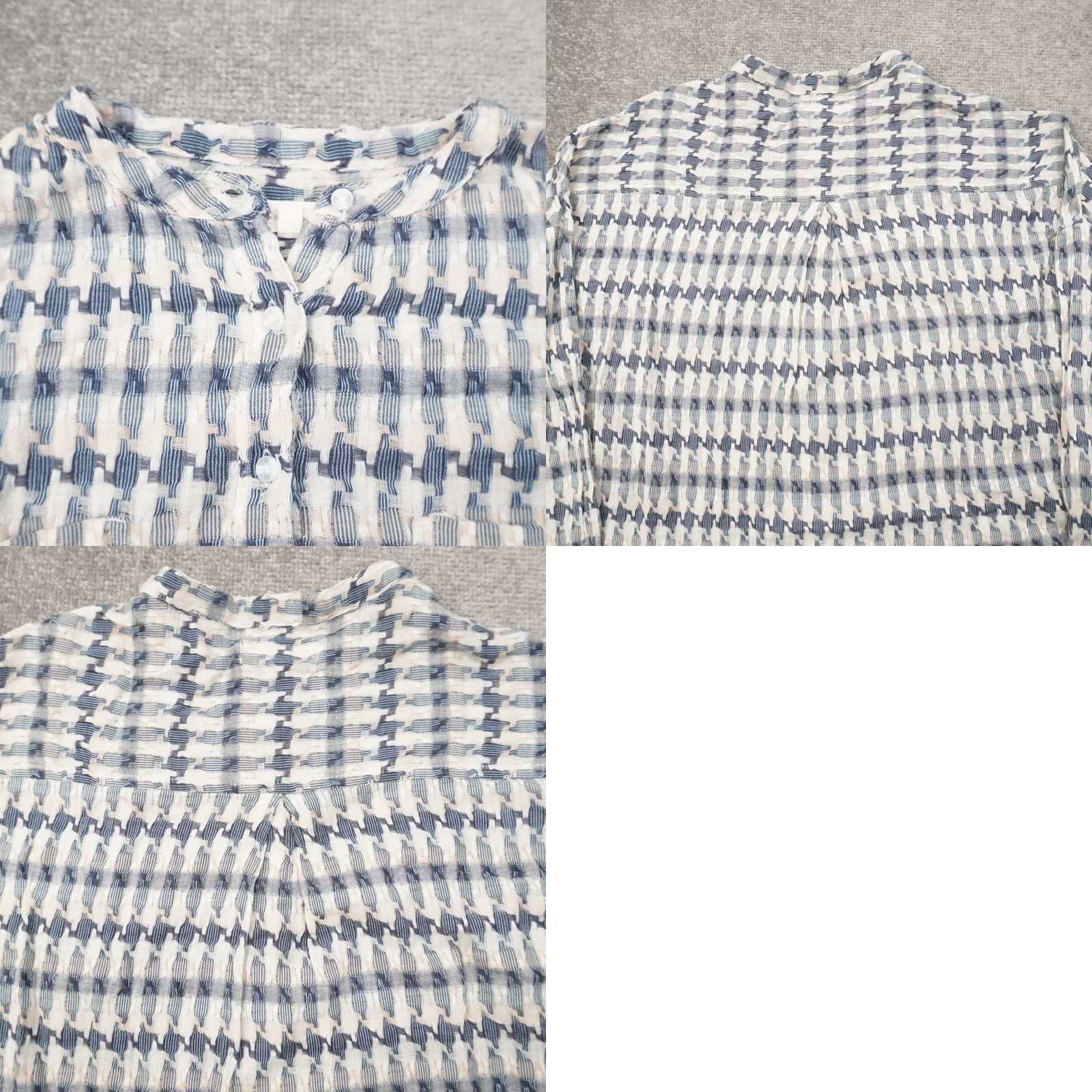 Lou & Grey Lou & Grey Loft Top Adult Small Blue Multicolor Textured Button Women A73 Size S / US 4 / IT 40 - 8 Thumbnail