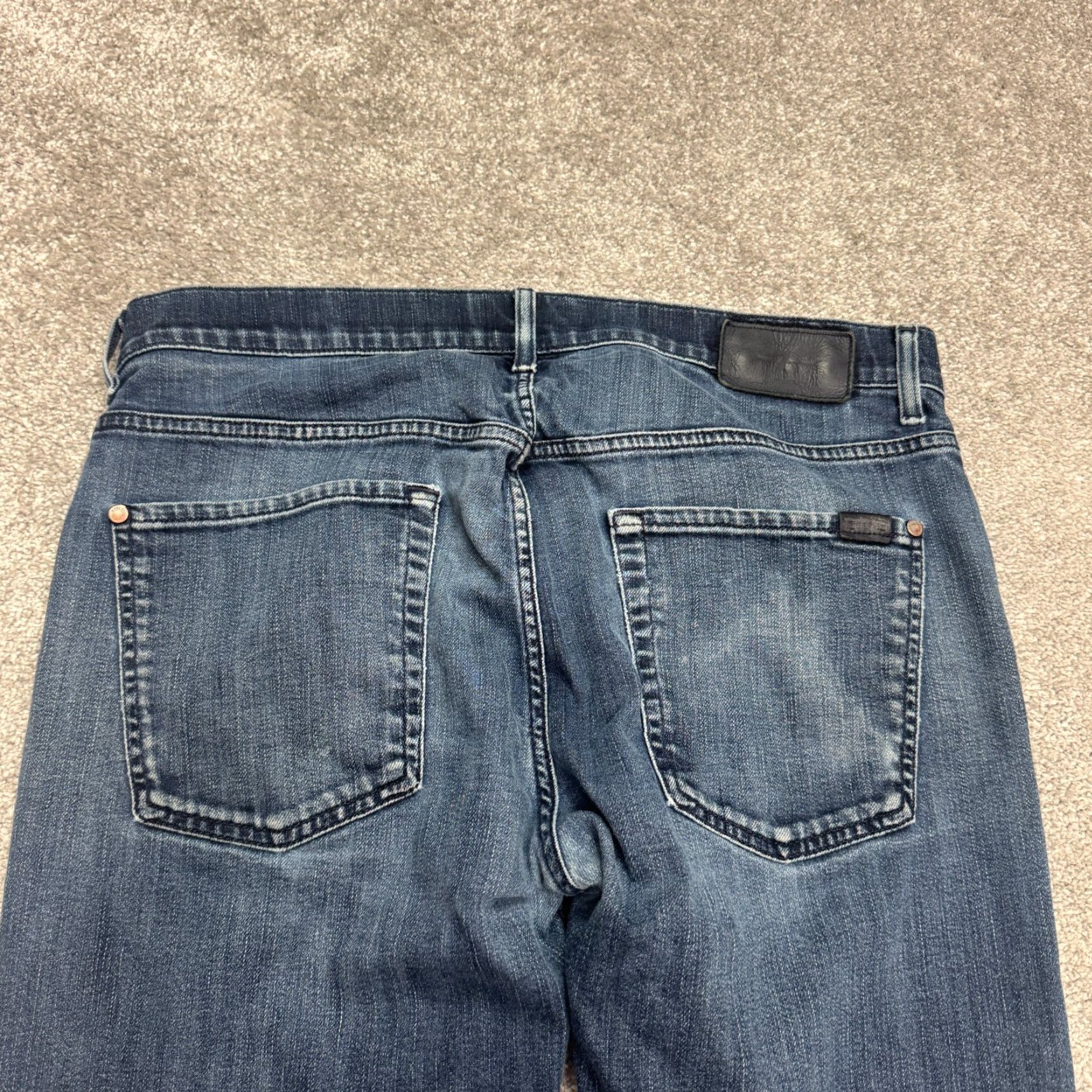 7 For All Mankind 7 For All Mankind Straight Jeans Mens 36 Blue Ripped Cotton Blend Urban Style Size US 36 / EU 52 - 4 Thumbnail