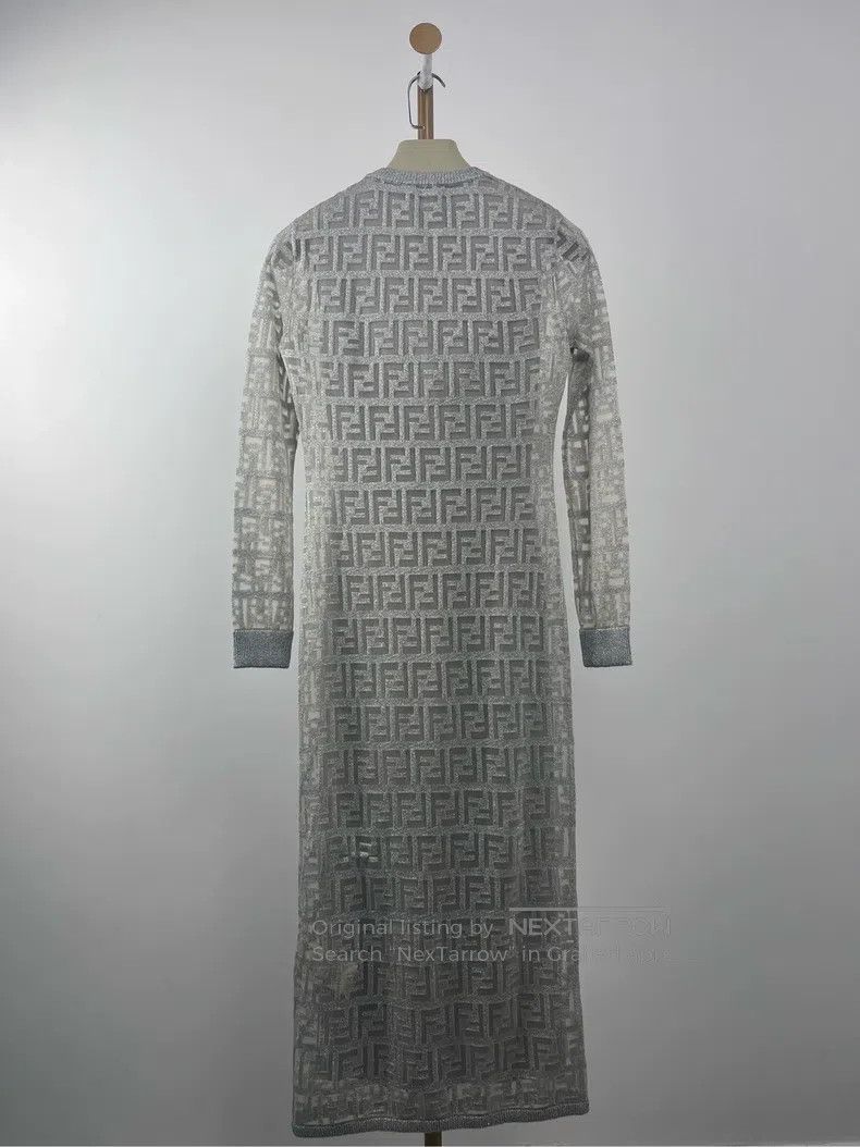 Fendi Fendi Silver printed pattern round neck long sleeve two-pi Size XS / US 0-2 / IT 36-38 - 2 Thumbnail