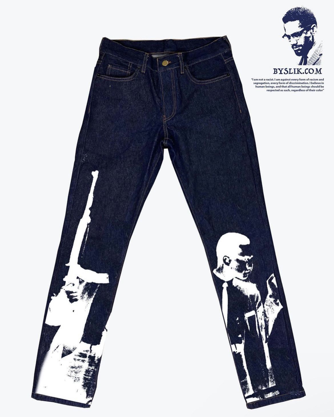 Designer × Osbbat 2020 Malcolm X Denim Jeans | Byslik | years of tears |Osbatt Size US 34 / EU 50 - 1 Thumbnail