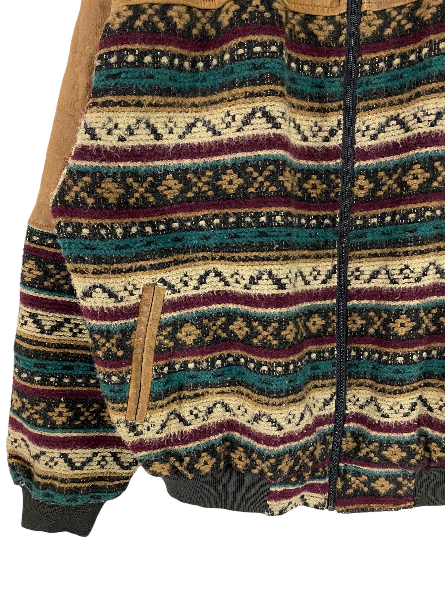 Other 80s Quality Goods native fair isle knit leather jacket Size US L / EU 52-54 / 3 - 5 Thumbnail