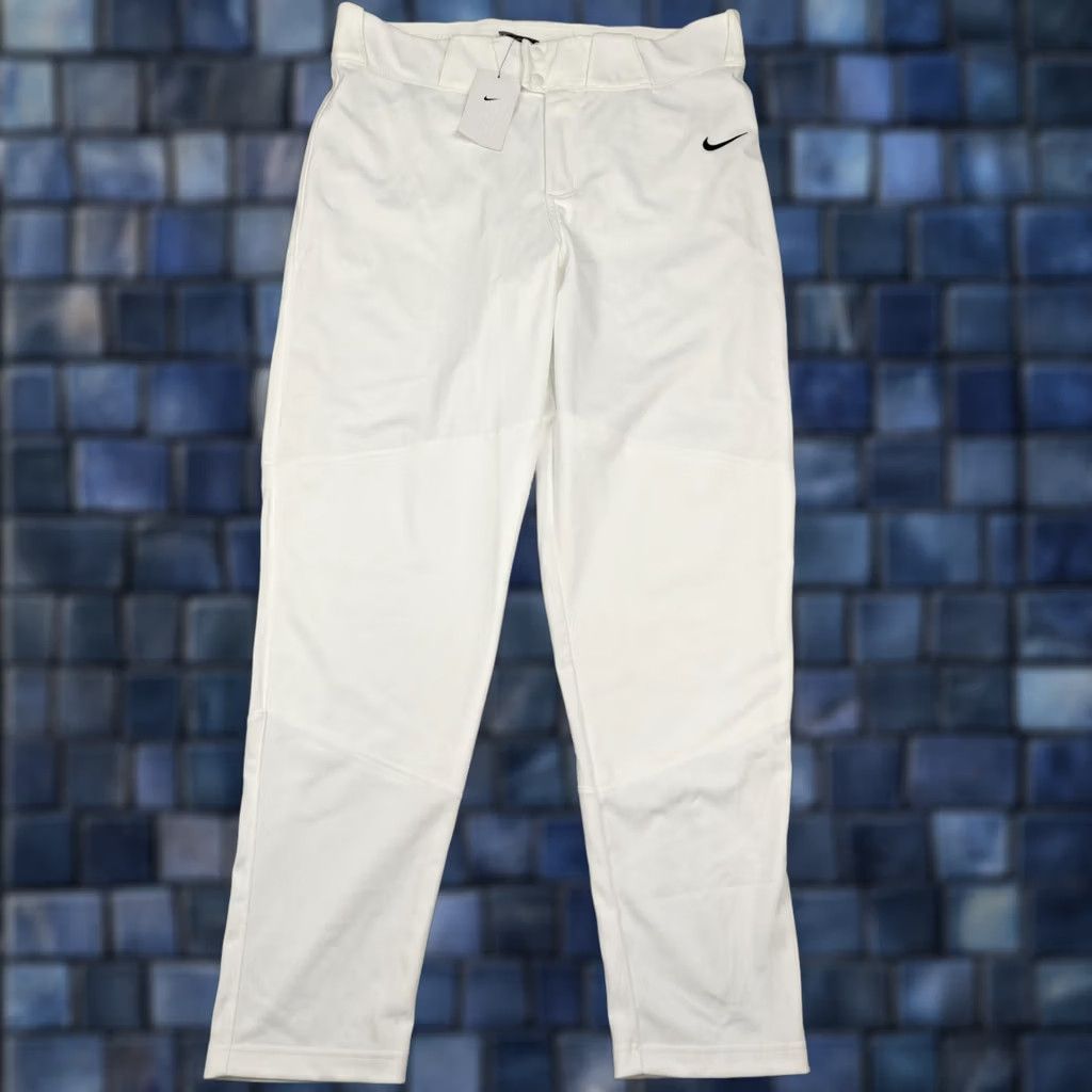Nike Nike Baseball Pants Mens XL White Tapered Ankle Zip Pockets Breathable New Size US 36 / EU 52 - 1 Thumbnail