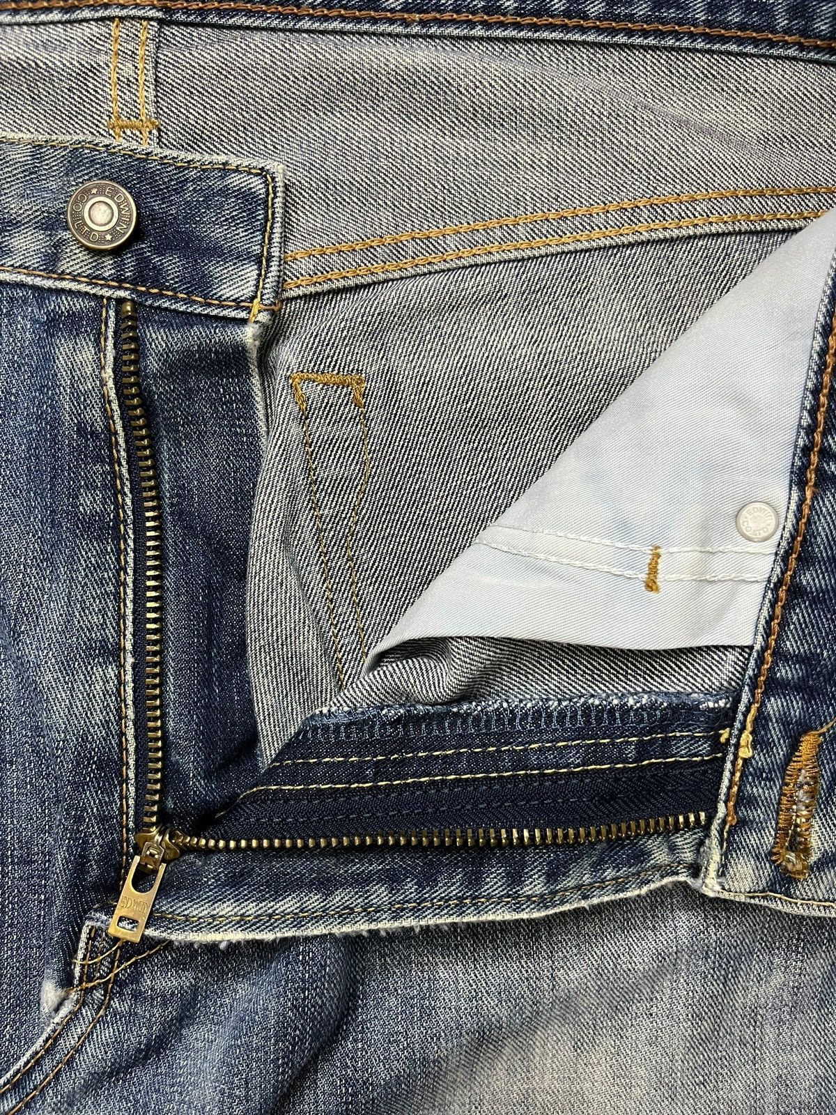 Edwin Vintage Japanese Edwin Blue Wash Western Style Baggy Jeans Size US 36 / EU 52 - 9 Thumbnail