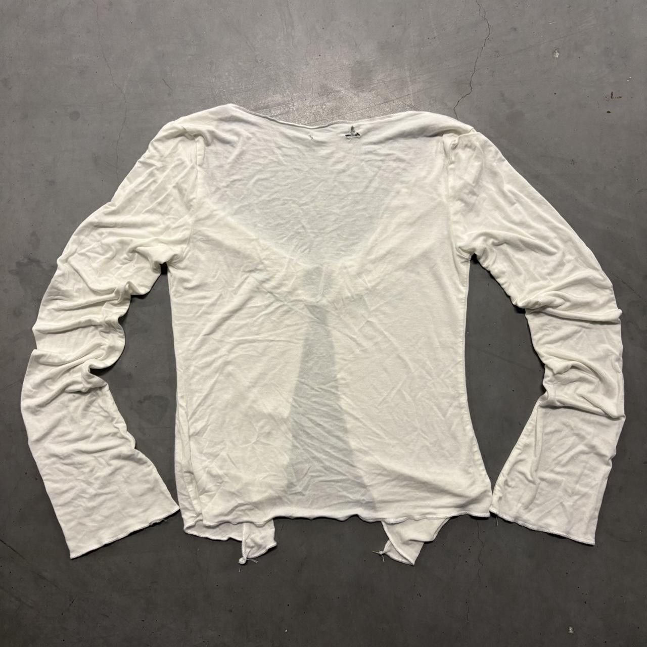 Vintage Crazy Vintage Y2K/2000s White Long Sleeve Cardigan Blouse! Size S / US 4 / IT 40 - 2 Thumbnail