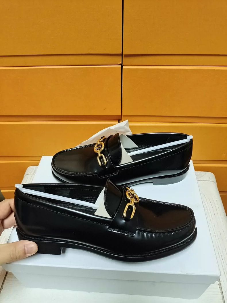 Louis Vuitton Louis Vuitton Black Leather Slip-On Loafers-2507 Size US 7 / IT 37 - 2 Thumbnail