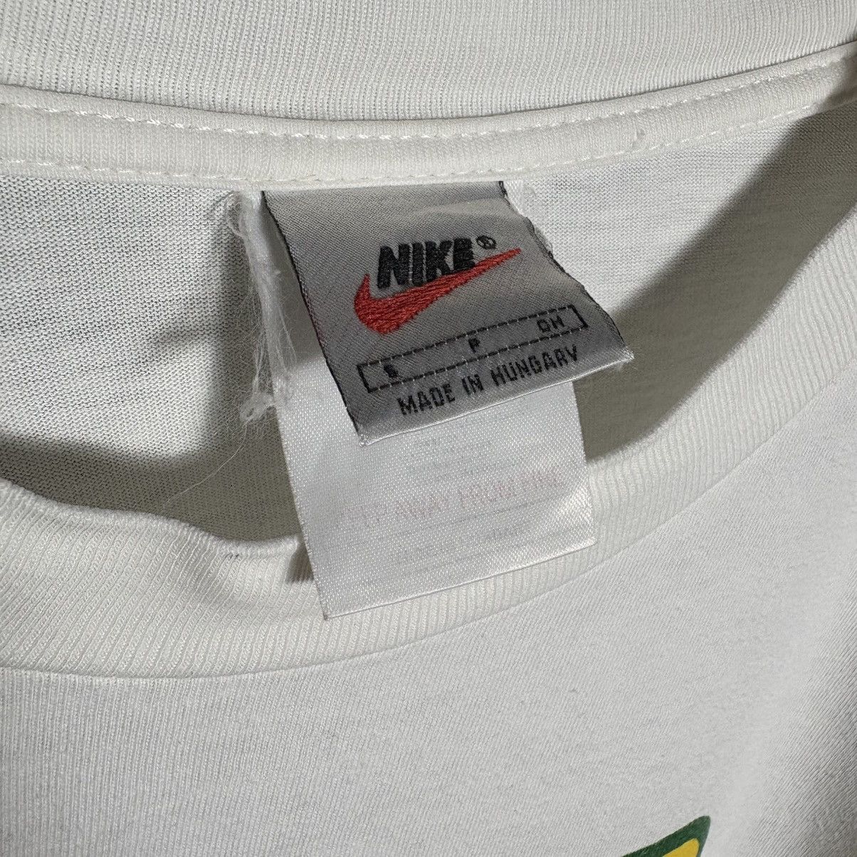 Nike × Vintage Vintage 90s Nike Big Swoosh Brazil T-Shirt Size US L / EU 52-54 / 3 - 5 Thumbnail
