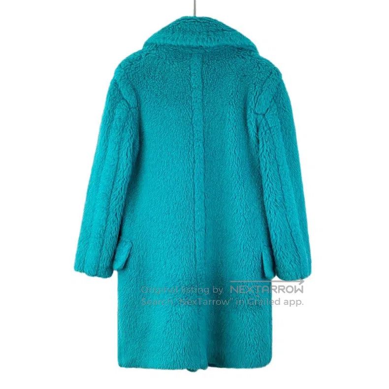 Max Mara Max Mara Teal Teddy Alpaca Wool Collar Double Breasted Lon Size S / US 4 / IT 40 - 2 Thumbnail