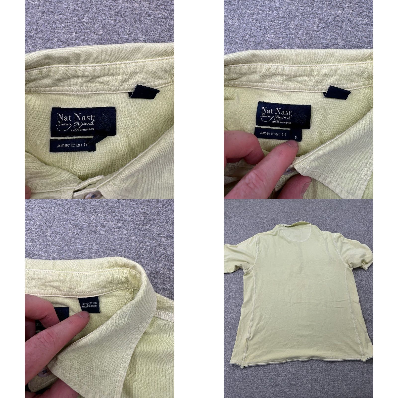 Nat Nast VINTAGE Nat Nast Poll Shirt Mens Medium American Fit Short Sleeve Bowling Yellow Size US M / EU 48-50 / 2 - 8 Thumbnail