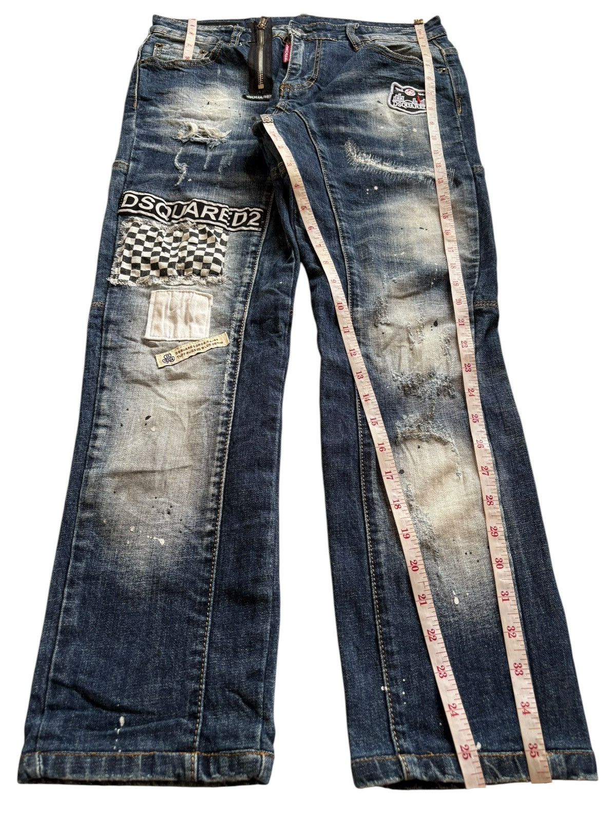 Dsquared2 Vintage Dsquared2 Patches Faded Wash Embellish Jeans Size US 31 - 13 Thumbnail