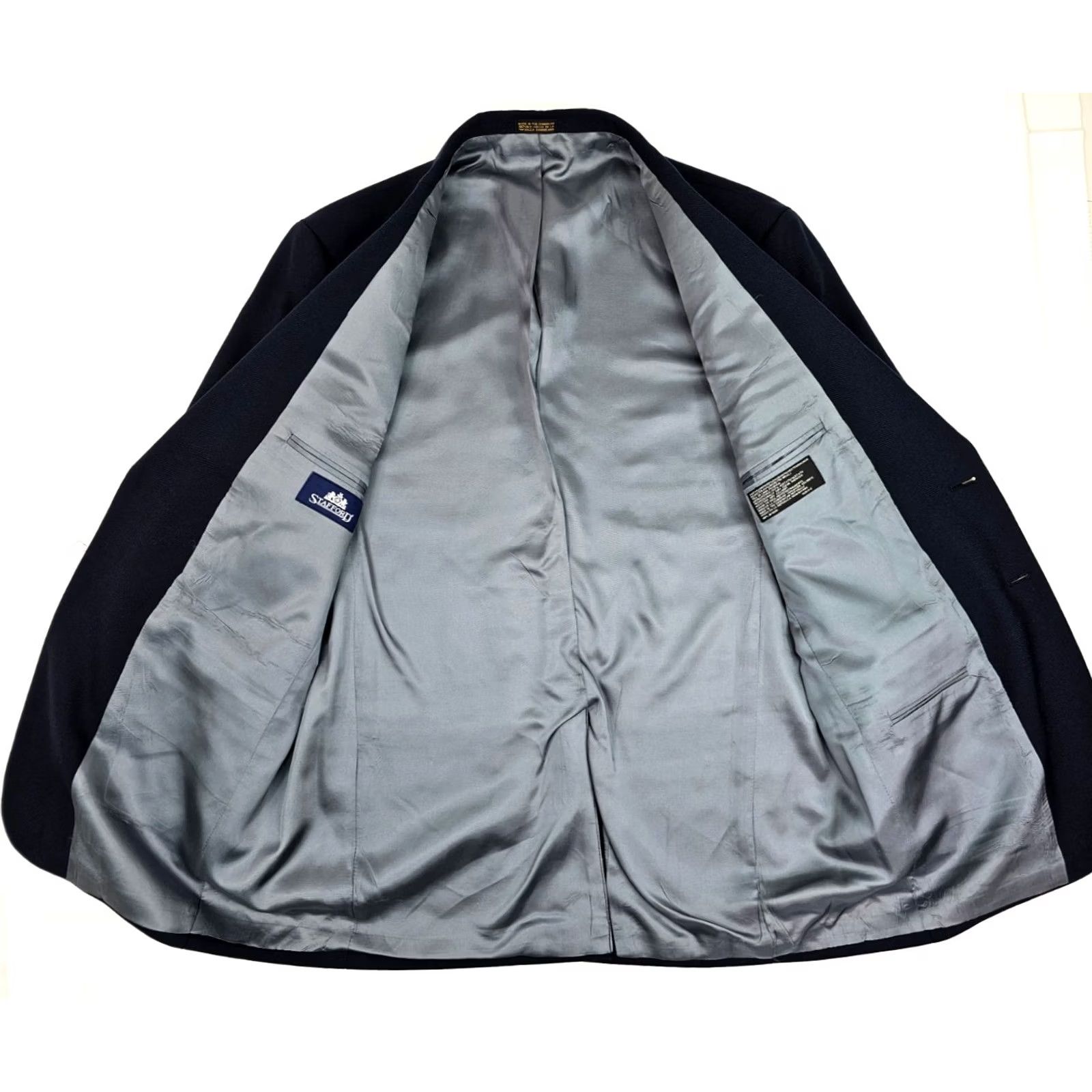 Stafford Stafford sport coat Navy blue 42L Wool Worsted Button Single-Breasted 2-Button Gold EUC Mens Jacket Coat Long Lined Satin 44 Chest 33 Sleeve Euro USA Size US XS / EU 42 / 0 - 3 Thumbnail