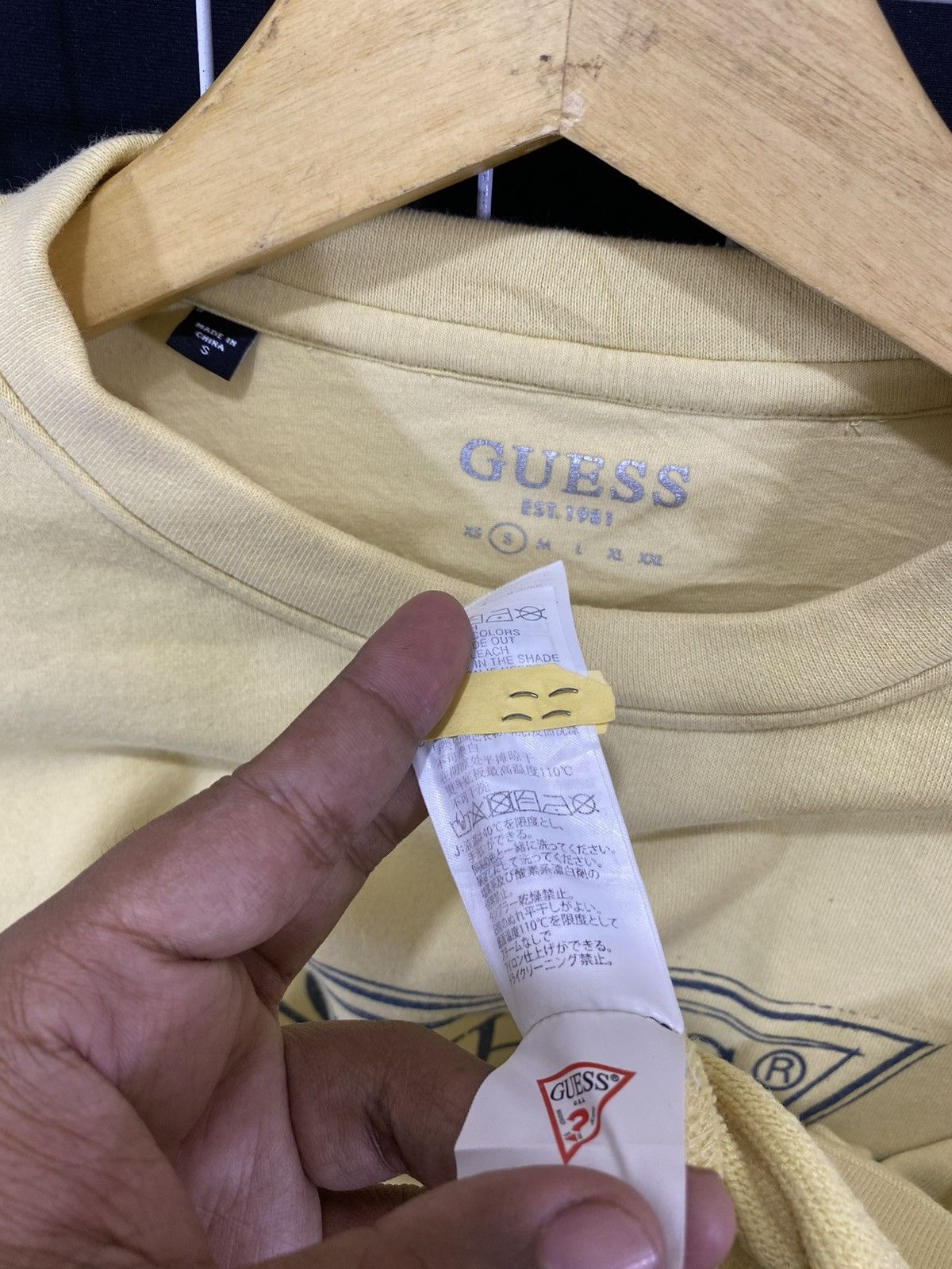 Guess Vintage Y2K Guess Yellow Crewneck Sweatshirt CROPPED FIT Size S / US 4 / IT 40 - 4 Thumbnail