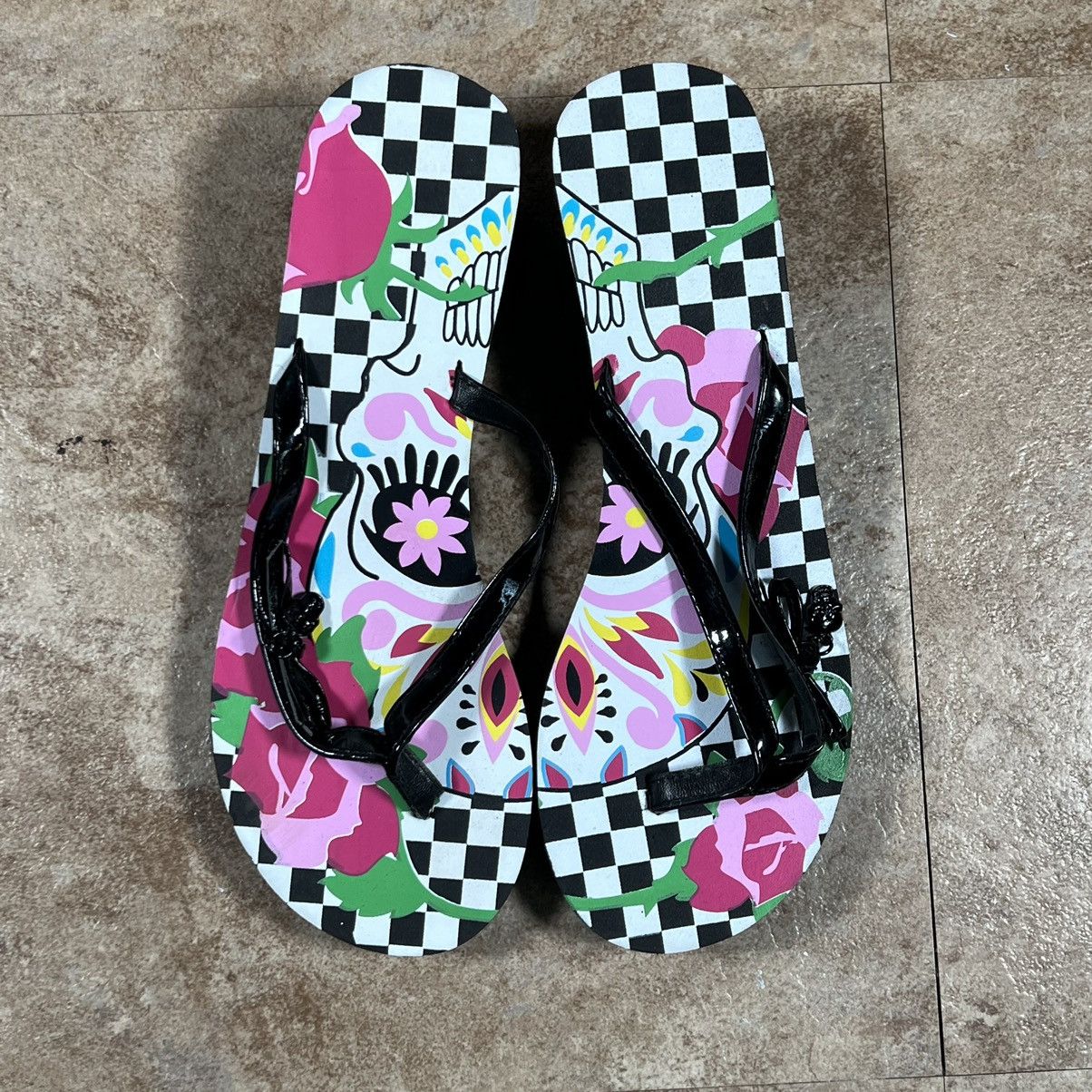 Other womens skull grunge ed hardy style flip flops size 7.5 Size US 7.5 / IT 37.5 - 1 Thumbnail
