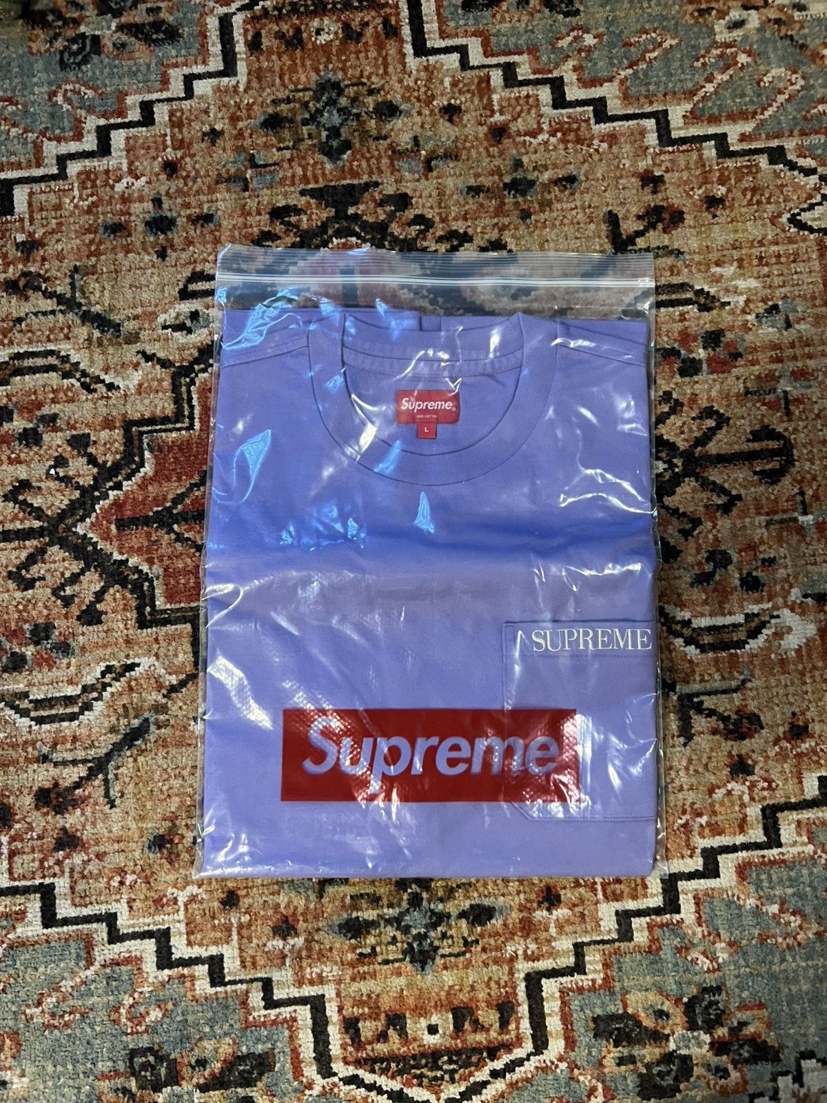 Supreme Supreme Lavender Pocket Tee Size US L / EU 52-54 / 3 - 4 Thumbnail