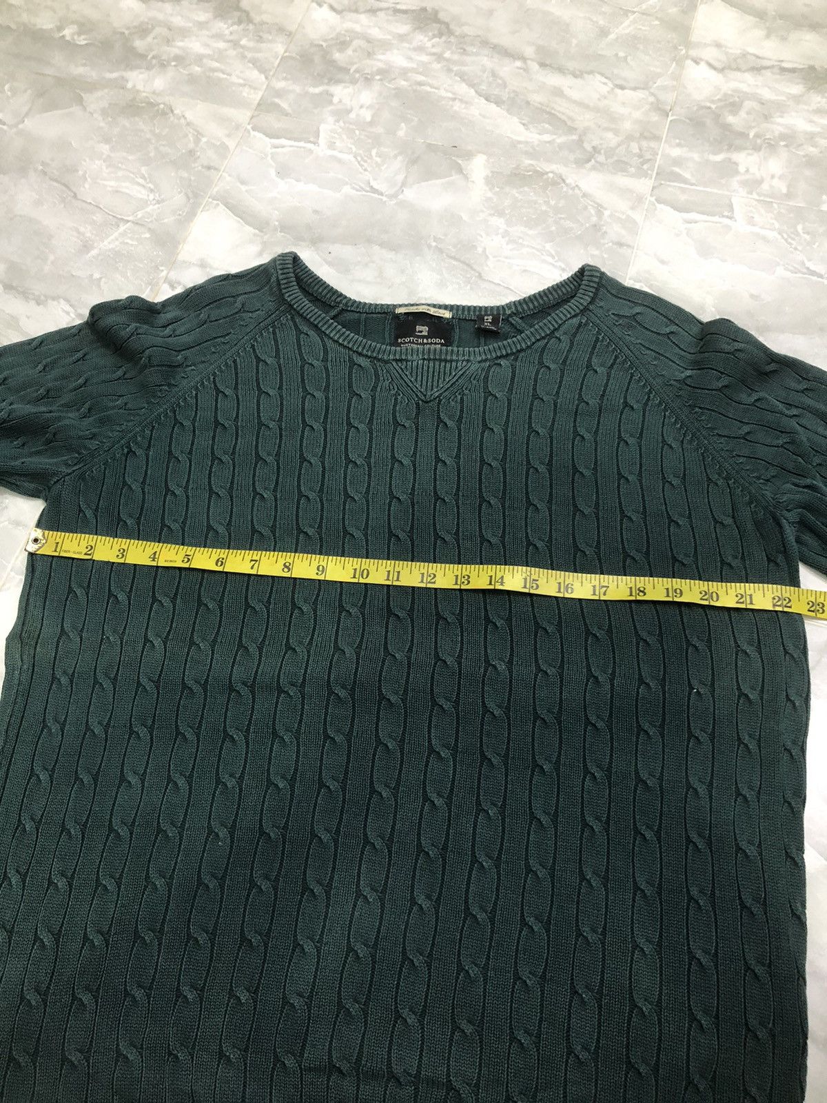 Scotch & Soda Scotch & Soda Classic Cable Knit Sweater Suede Elbows Size US XL / EU 56 / 4 - 9 Thumbnail