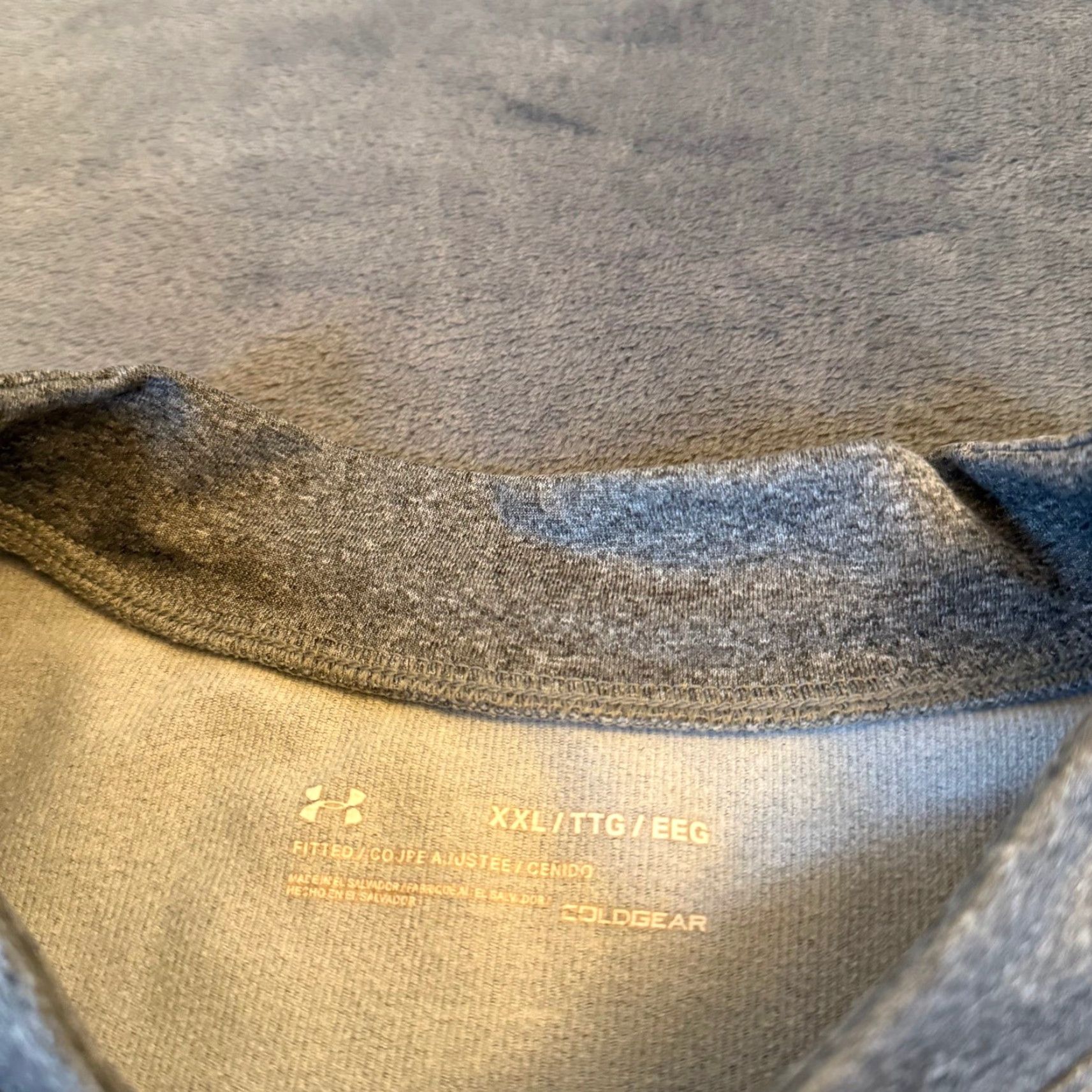Under Armour Under Armour ColdGear Mock Neck Mens XXL Base Layer Gray Heathered Long Sleeve Shirt Size US XXL / EU 58 / 5 - 3 Thumbnail