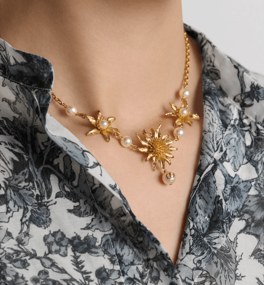 Dior o1w1db10126 N3084W Size : OS / Short Necklace in Gold/White Size ONE SIZE - 4 Thumbnail