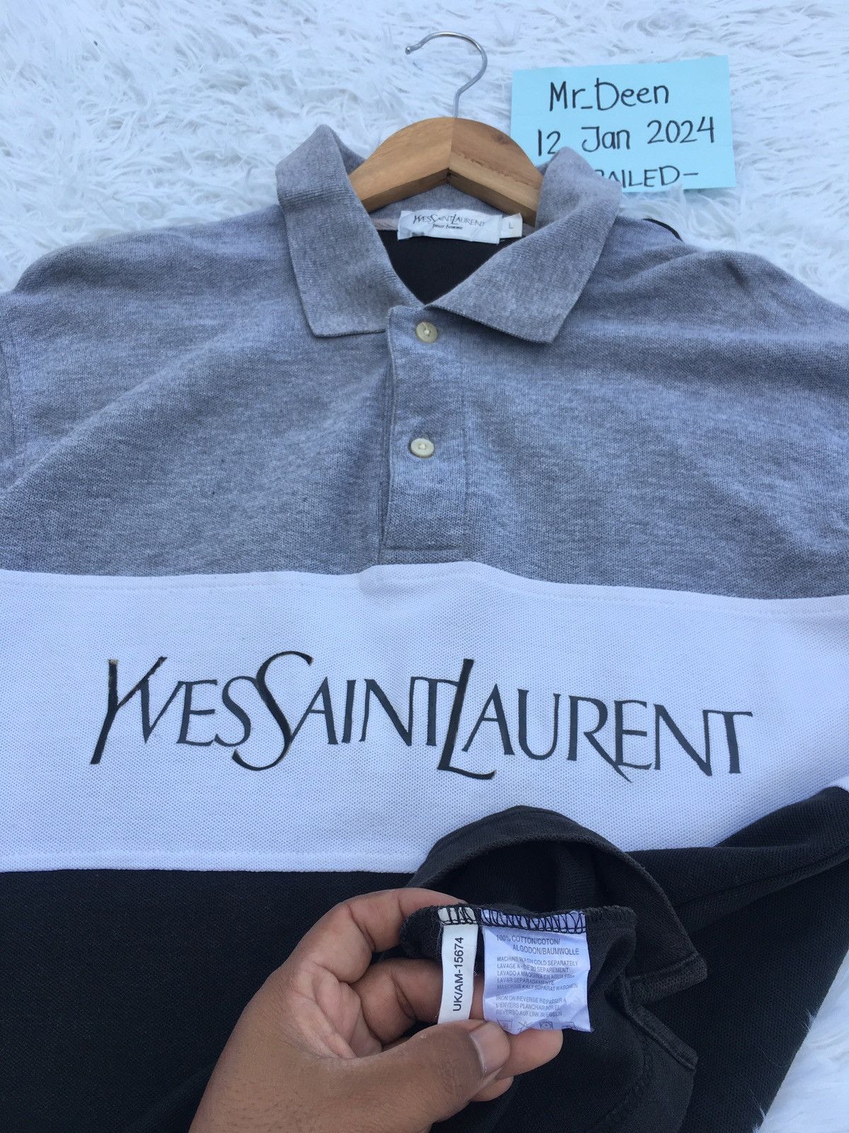 Yves Saint Laurent Rare Vintage Yves Saint Laurent Ysl Spellout Tshirt Size US L / EU 52-54 / 3 - 11 Thumbnail