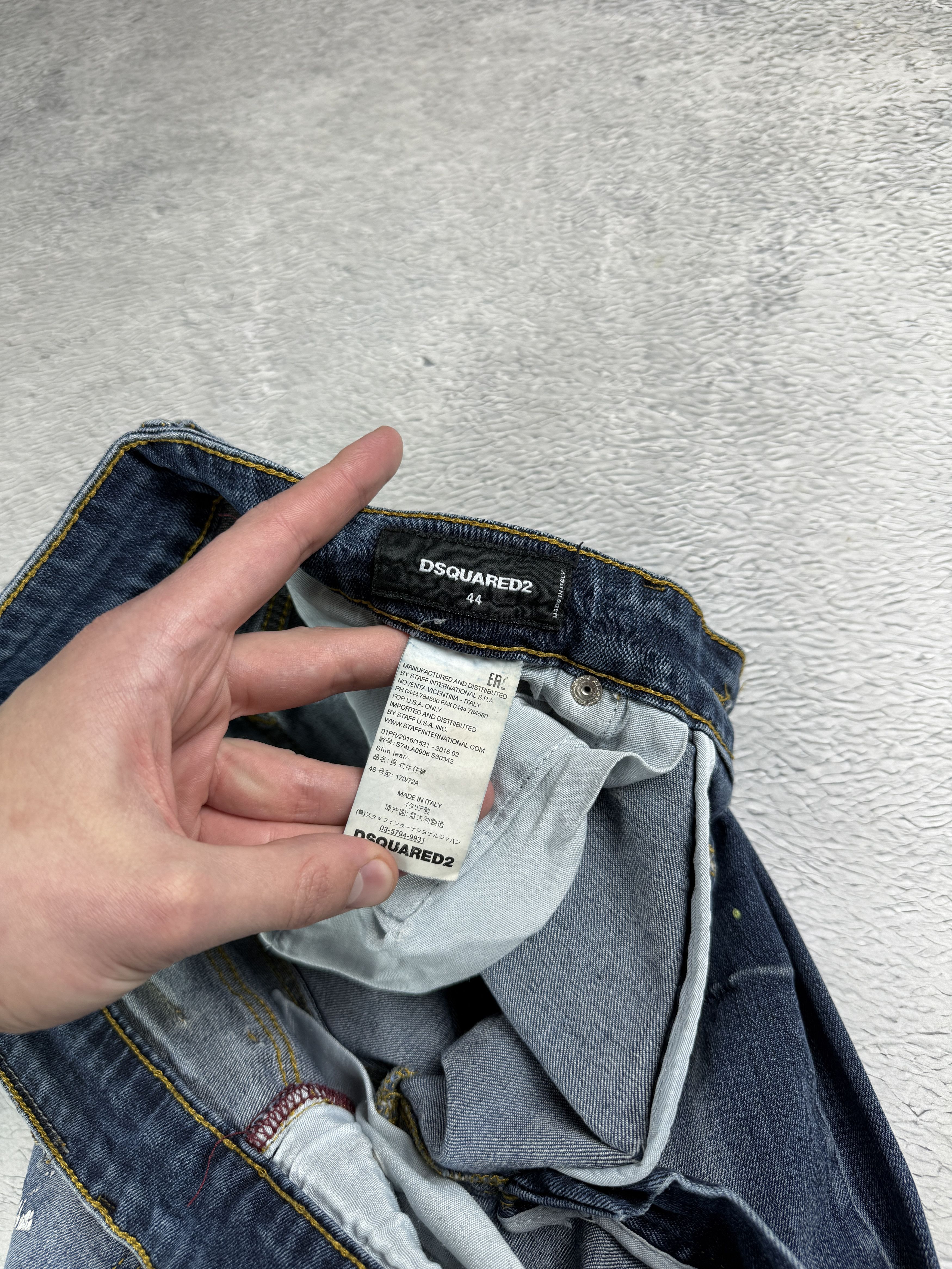 Dsquared2 Dsquared2 Slim Jeans Men's Blue Ripped Distressed Painted Size US 28 / EU 44 - 9 Thumbnail
