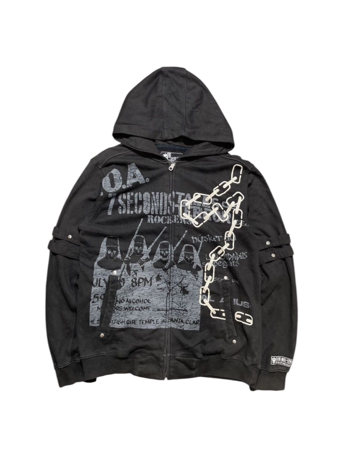Japanese Brand × Vintage Center Clease Poem Zipp Hoodie Punk style Size US M / EU 48-50 / 2 - 1 Thumbnail
