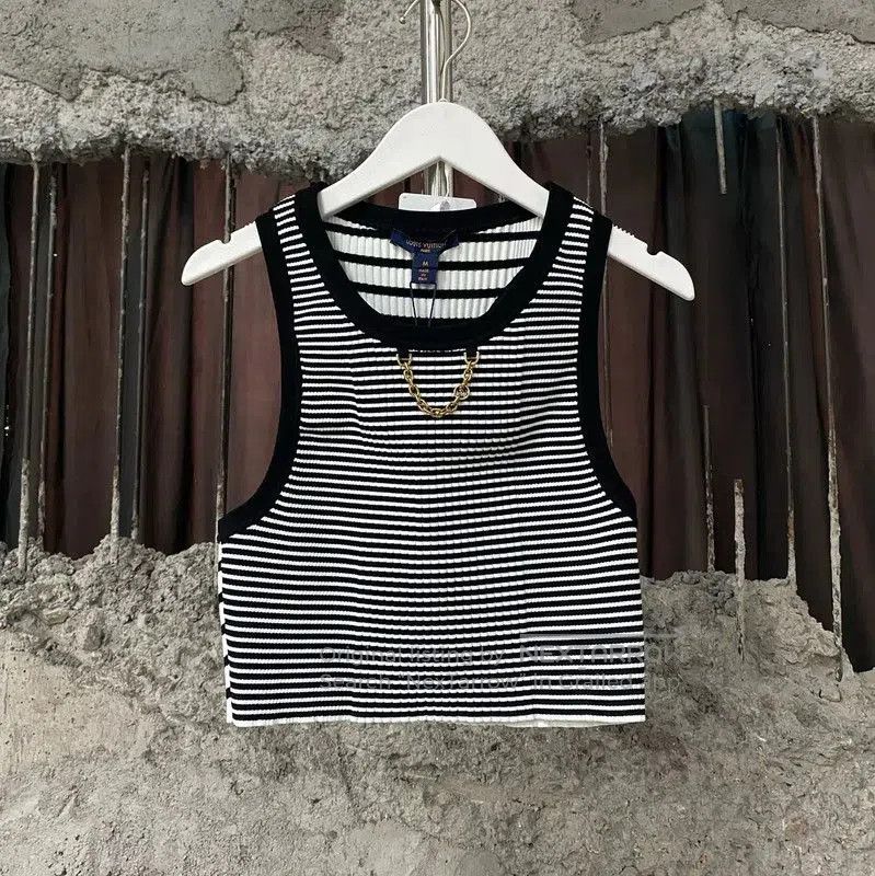 Louis Vuitton Louis Vuitton Summer Striped Sleeveless Crop Top . Size M / US 6-8 / IT 42-44 - 1 Thumbnail